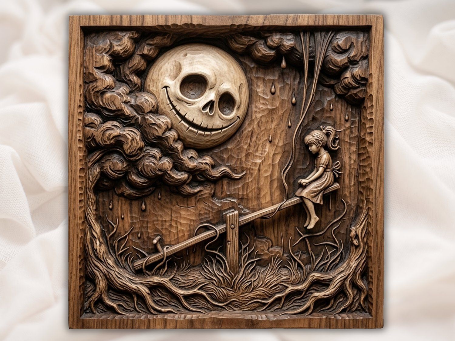 Nightmare Moon Girl Seesaw CNC Relief STL bas-relief STL — view 2