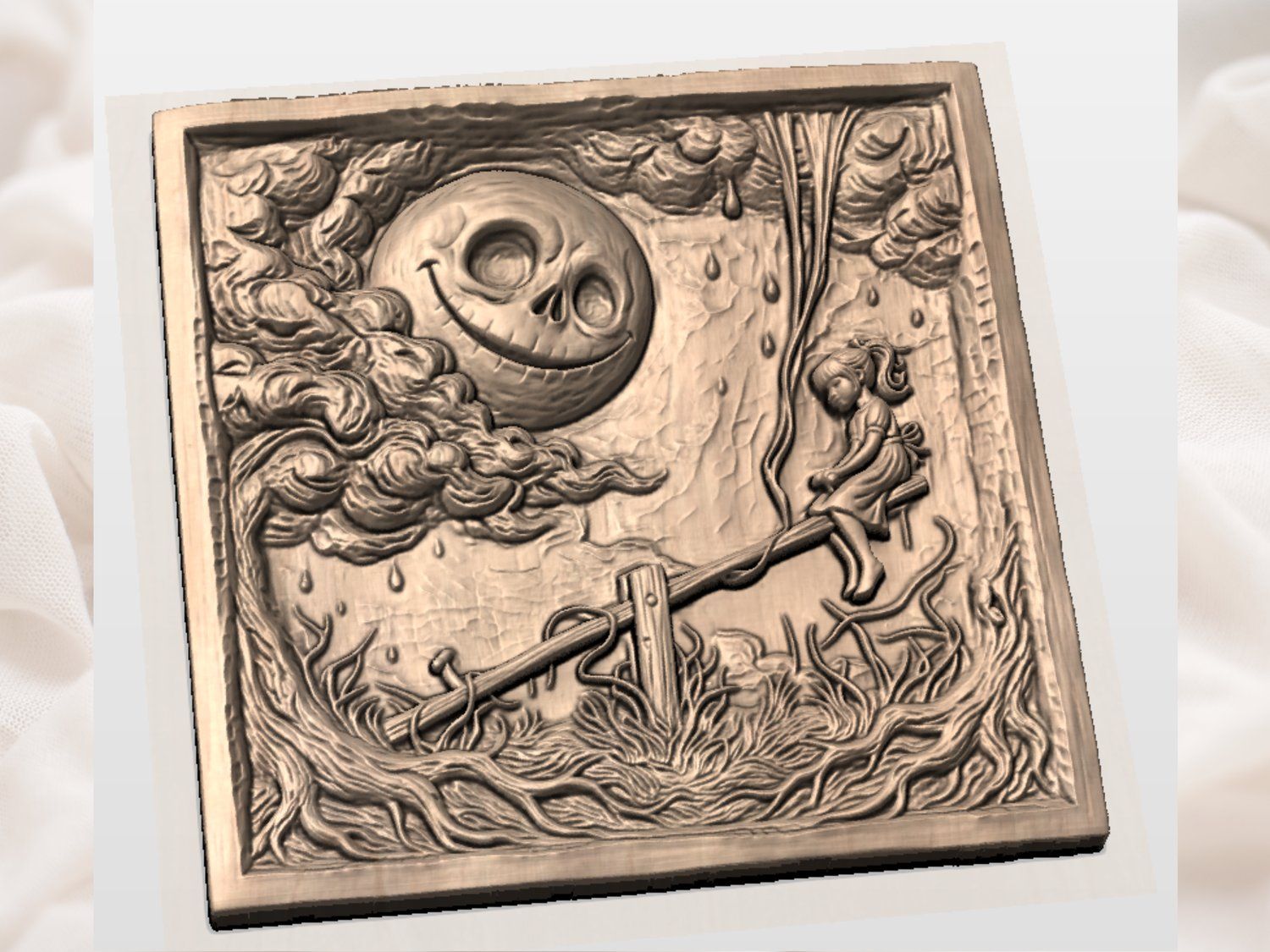 Nightmare Moon Girl Seesaw CNC Relief STL bas-relief STL — view 4