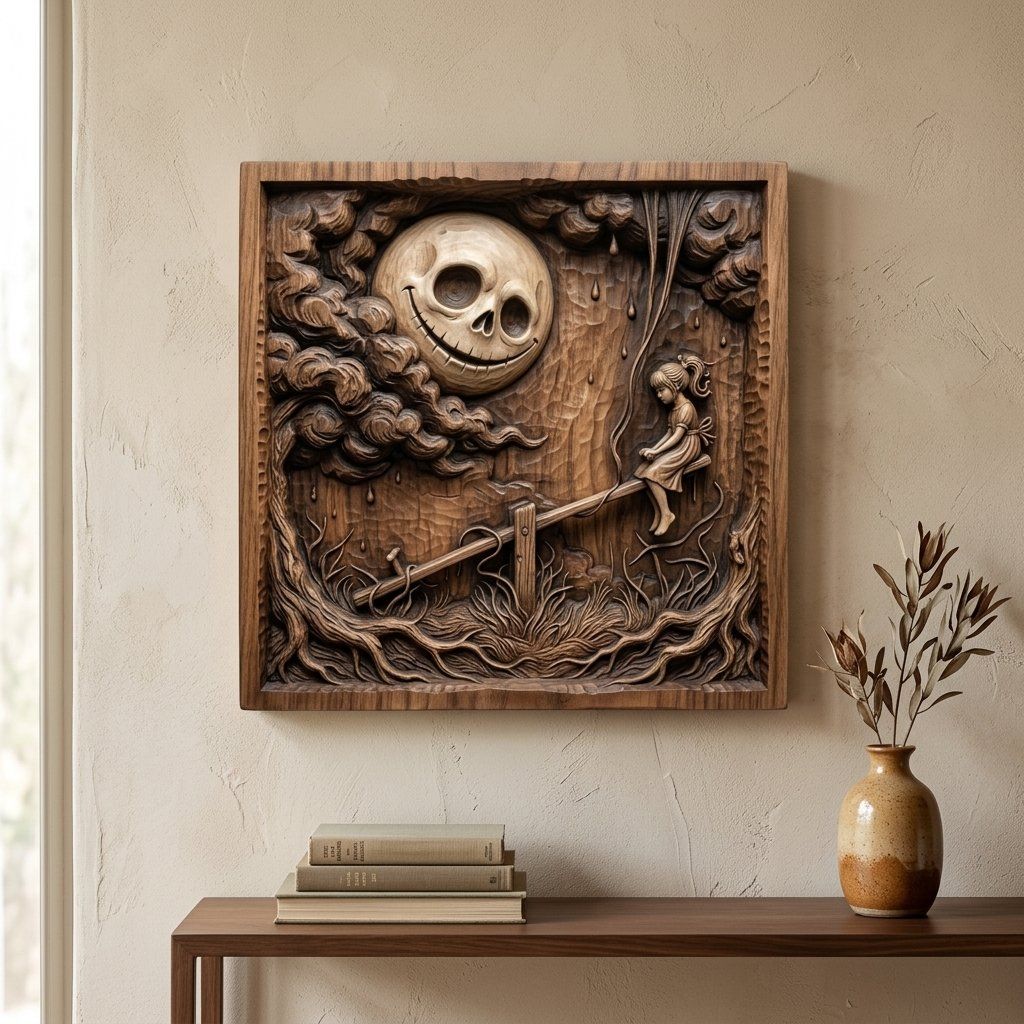 Nightmare Moon Girl Seesaw CNC Relief STL bas-relief STL — view 6