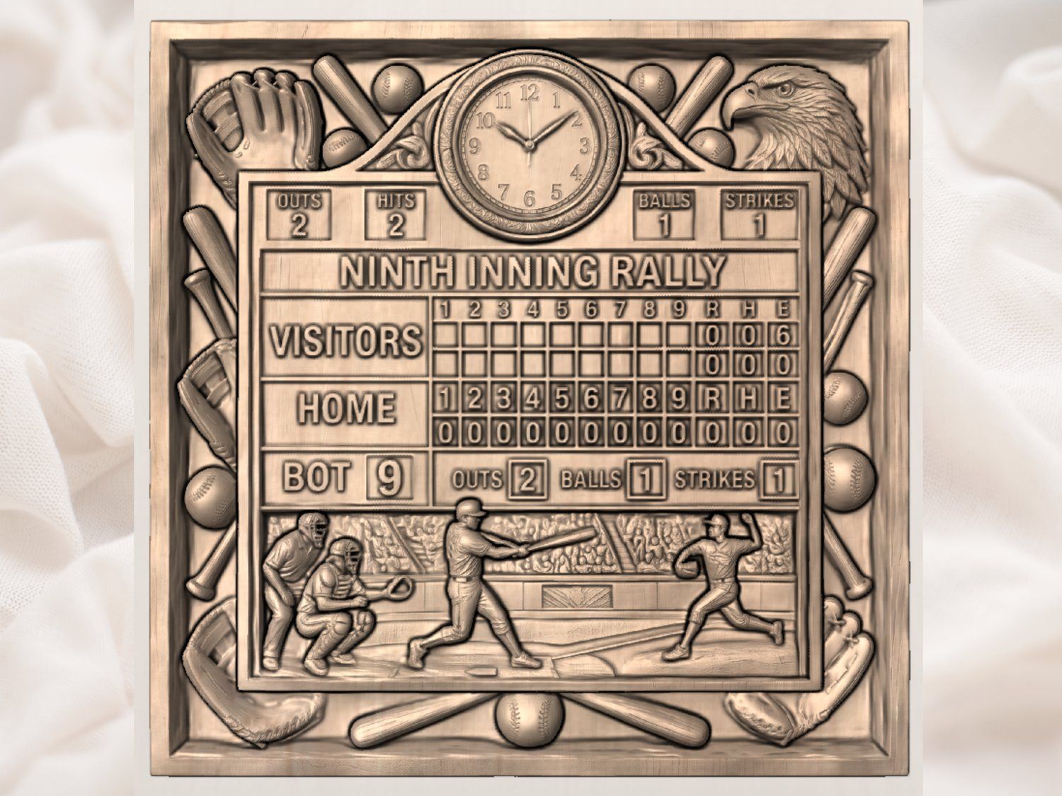 Ninth Inning Rally Baseball Scoreboard CNC Relief STL bas-relief STL — view 4