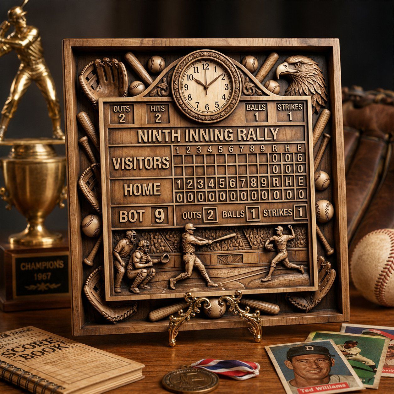 Ninth Inning Rally Baseball Scoreboard CNC Relief STL bas-relief STL — view 7