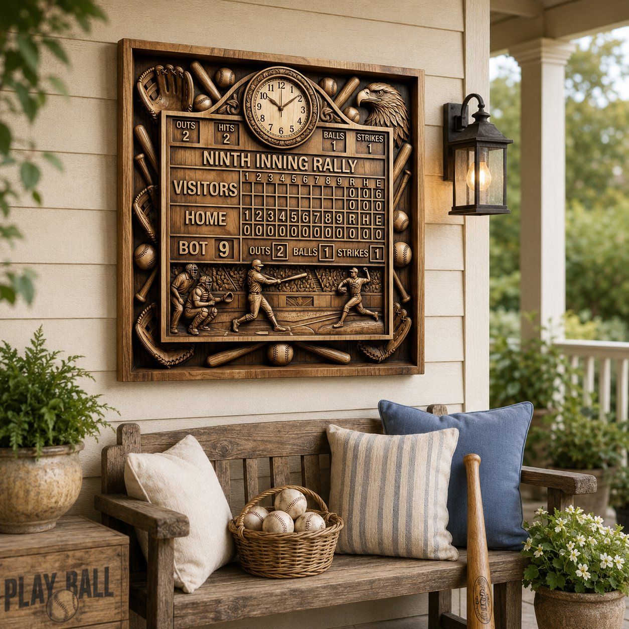 Ninth Inning Rally Baseball Scoreboard CNC Relief STL bas-relief STL — view 8