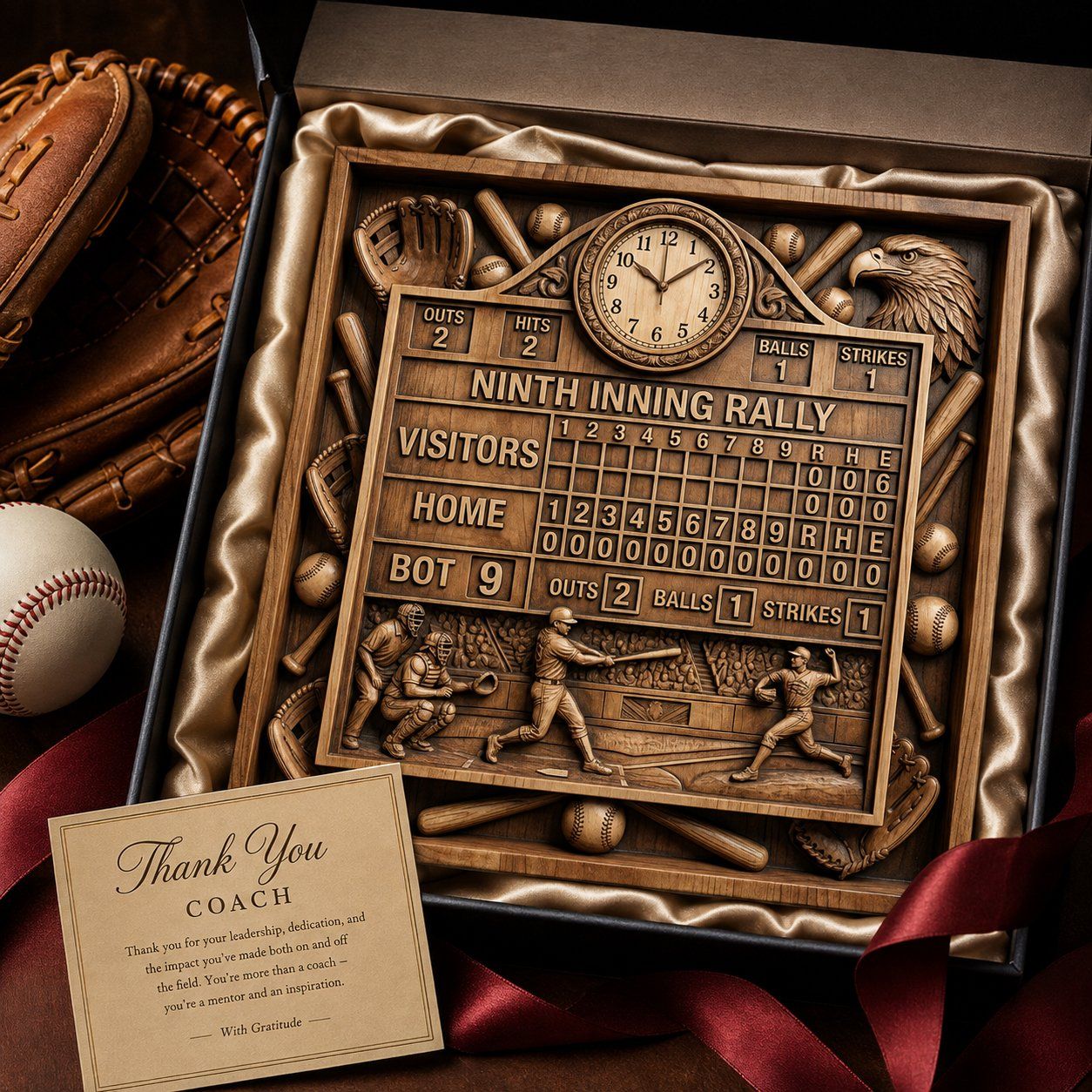 Ninth Inning Rally Baseball Scoreboard CNC Relief STL bas-relief STL — view 9