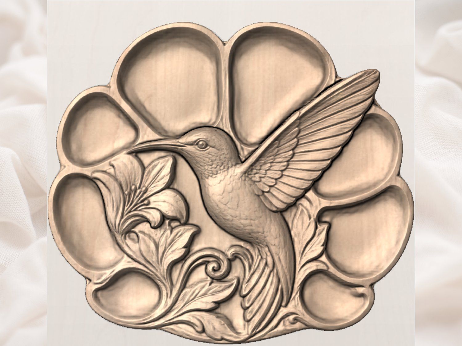 Noble Dog Breed Divided Serving Tray bas-relief STL — view 3