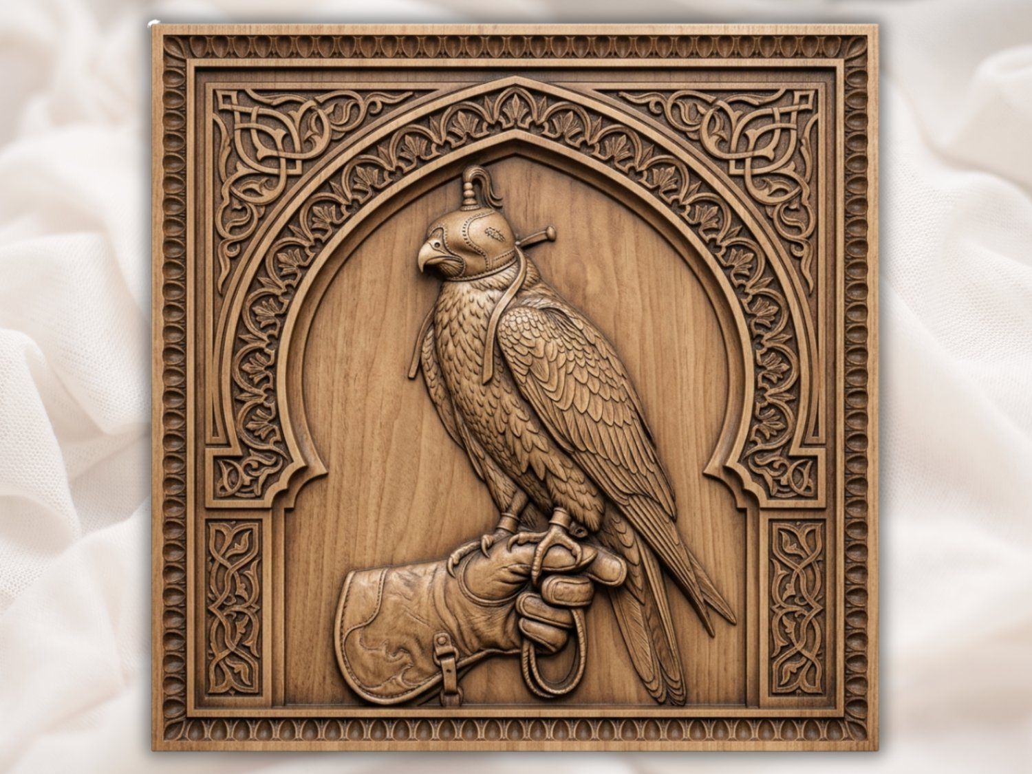 Noble Falcon Falconer Bird of Prey CNC Relief STL bas-relief STL — view 2