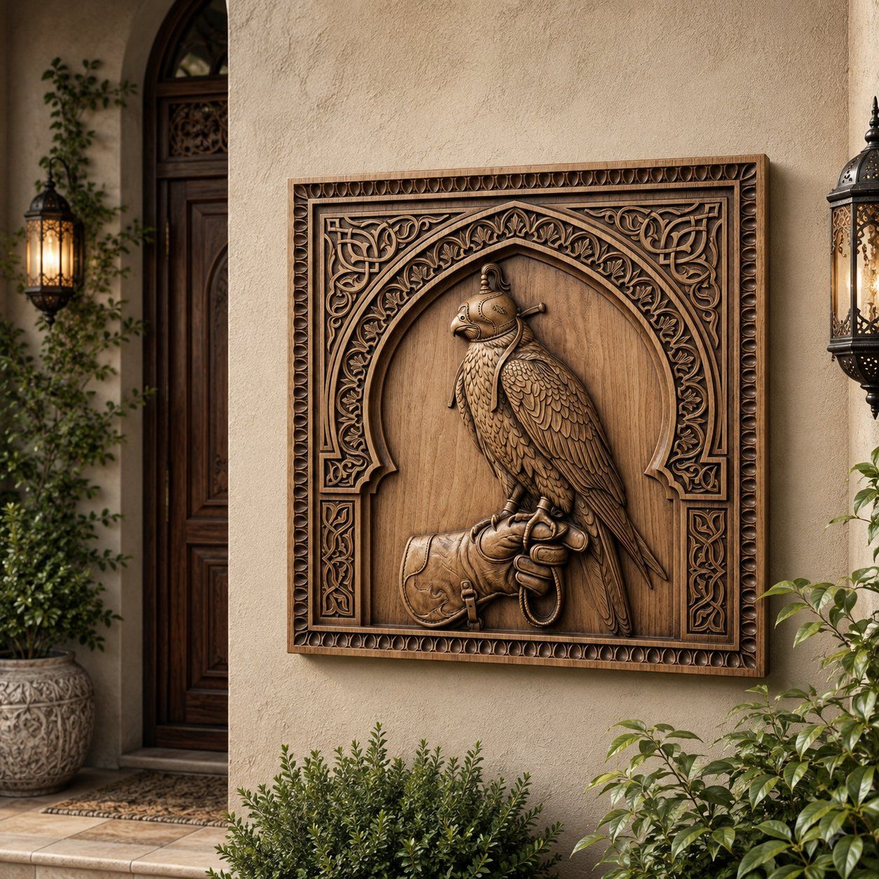 Noble Falcon Falconer Bird of Prey CNC Relief STL bas-relief STL — view 7
