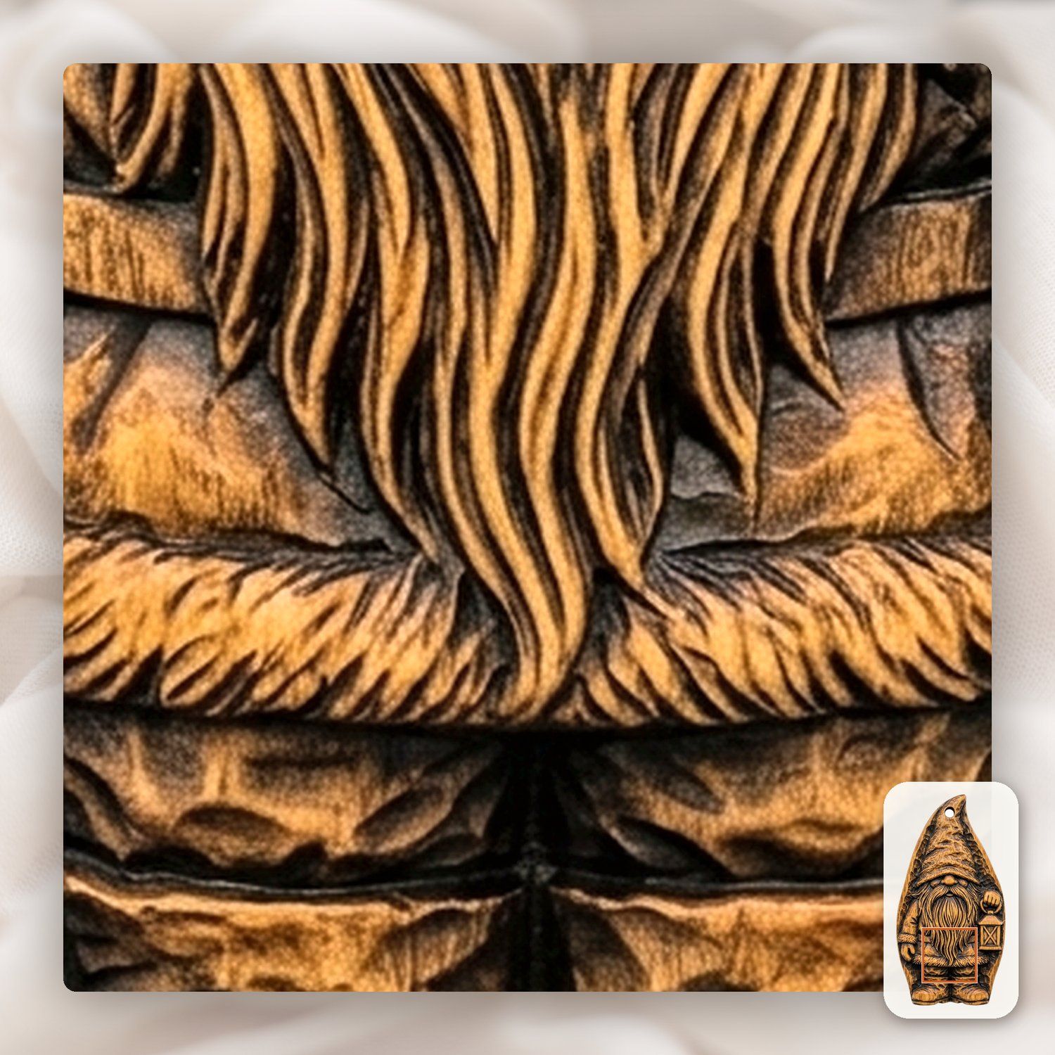 Nordic Gnome Lantern Ornament CNC Relief STL bas-relief STL — view 12