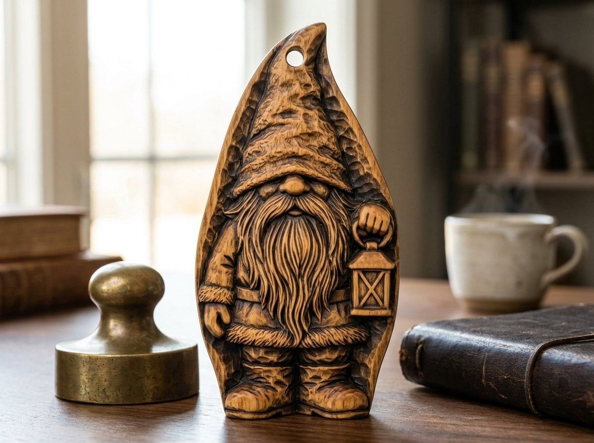 Nordic Gnome Lantern Ornament CNC Relief STL bas-relief STL — view 13