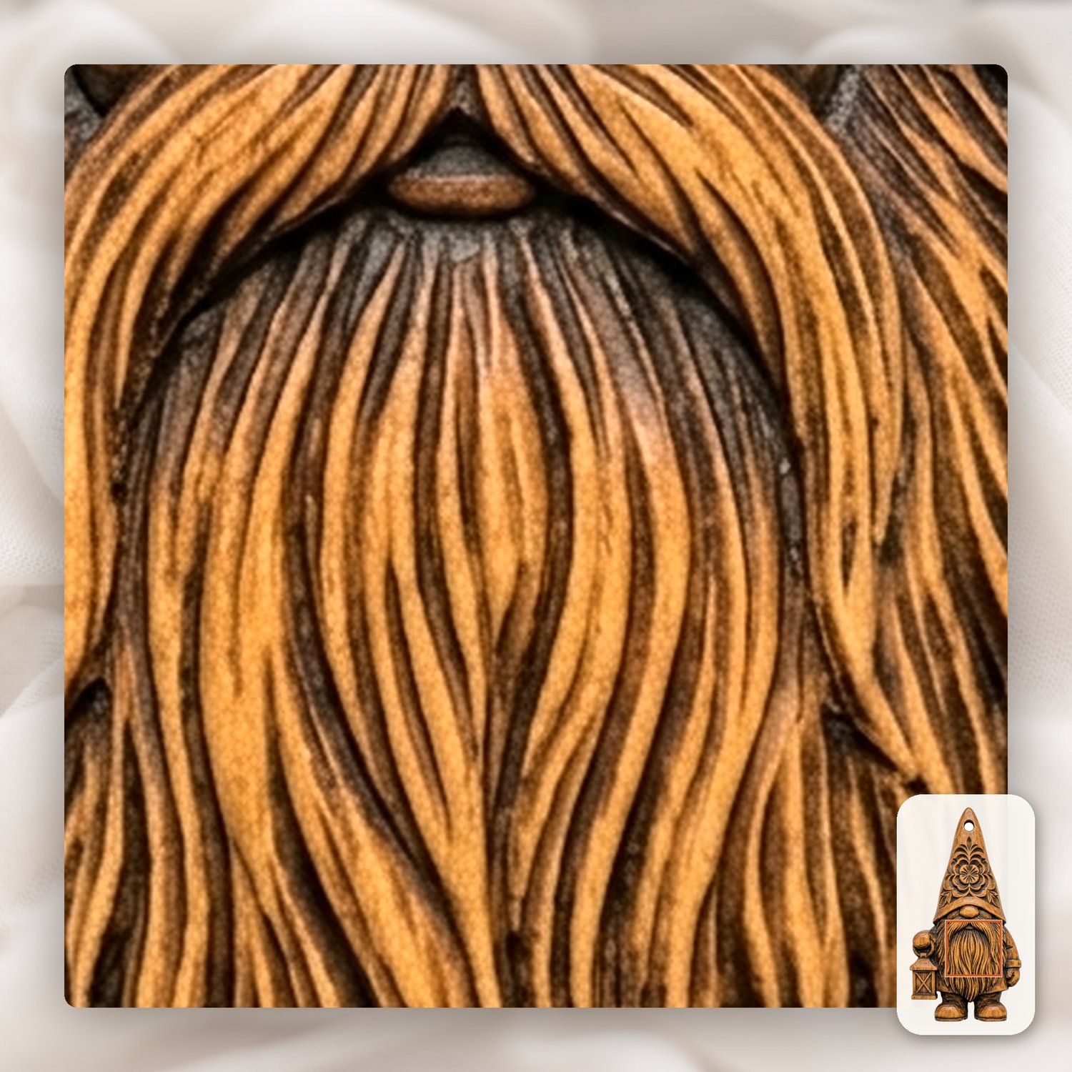 Nordic Gnome Lantern Ornament CNC Relief STL bas-relief STL — view 11