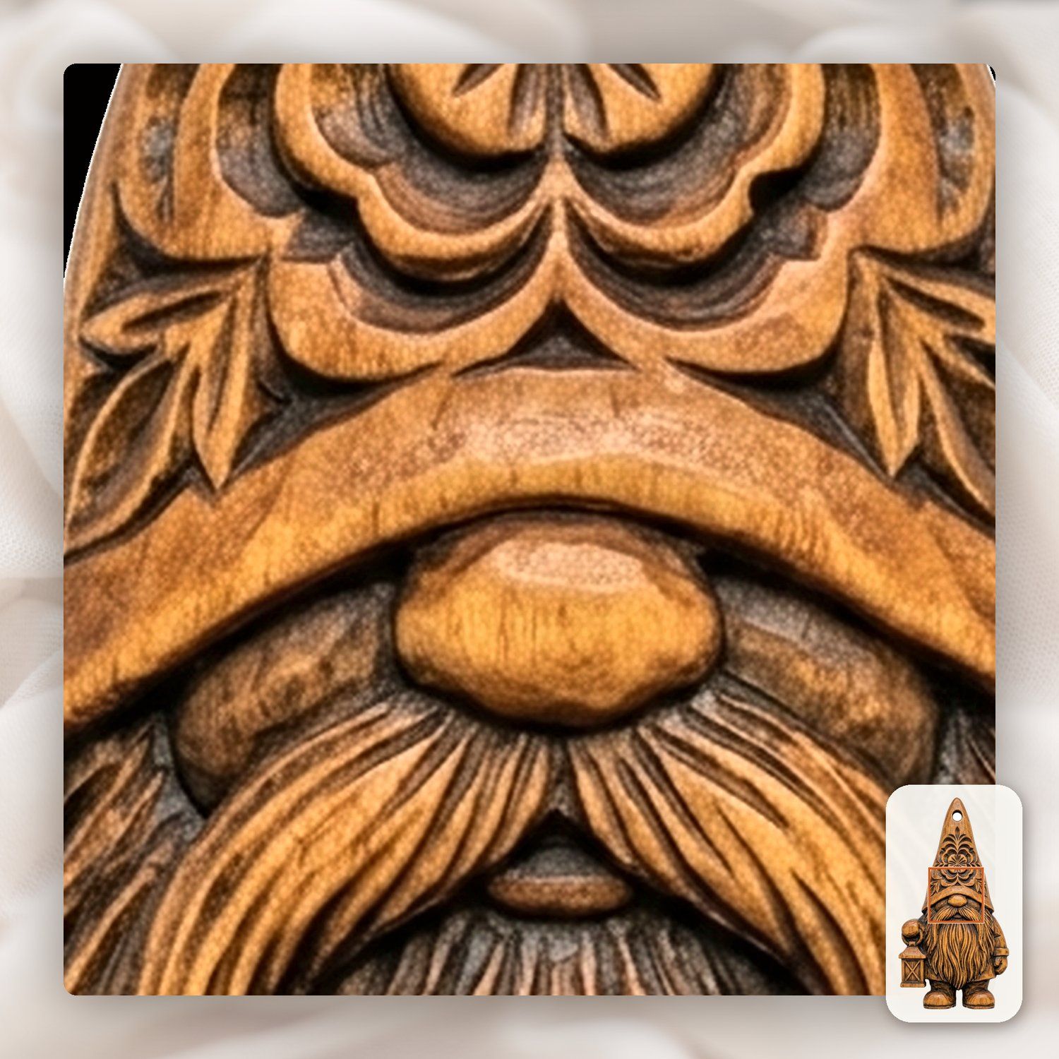 Nordic Gnome Lantern Ornament CNC Relief STL bas-relief STL — view 12