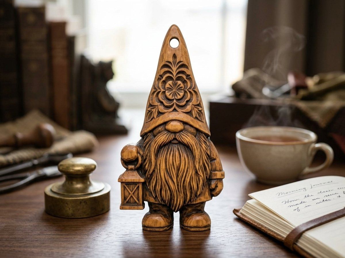 Nordic Gnome Lantern Ornament CNC Relief STL bas-relief STL — view 13