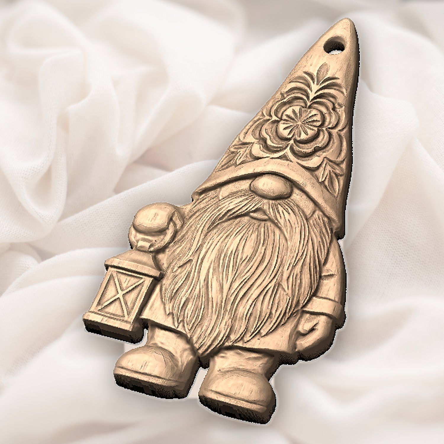 Nordic Gnome Lantern Ornament CNC Relief STL bas-relief STL — view 6