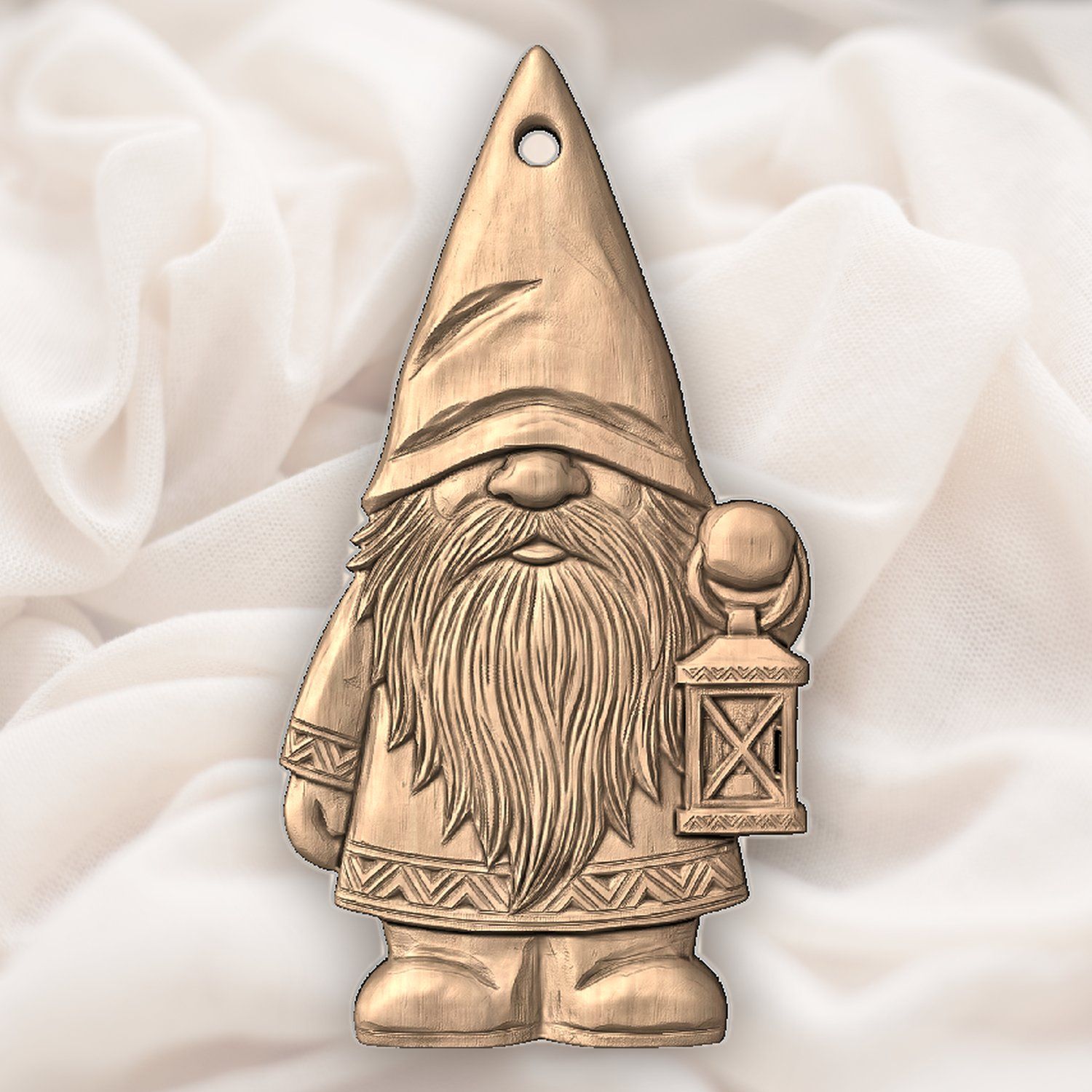 Nordic Gnome Lantern Ornament CNC Relief STL bas-relief STL — view 4