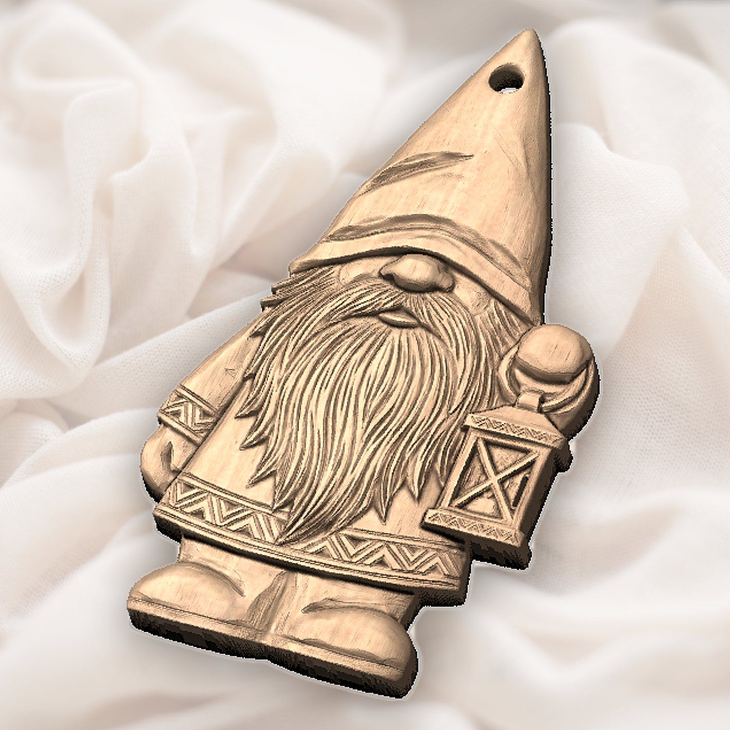 Nordic Gnome Lantern Ornament CNC Relief STL bas-relief STL — view 6