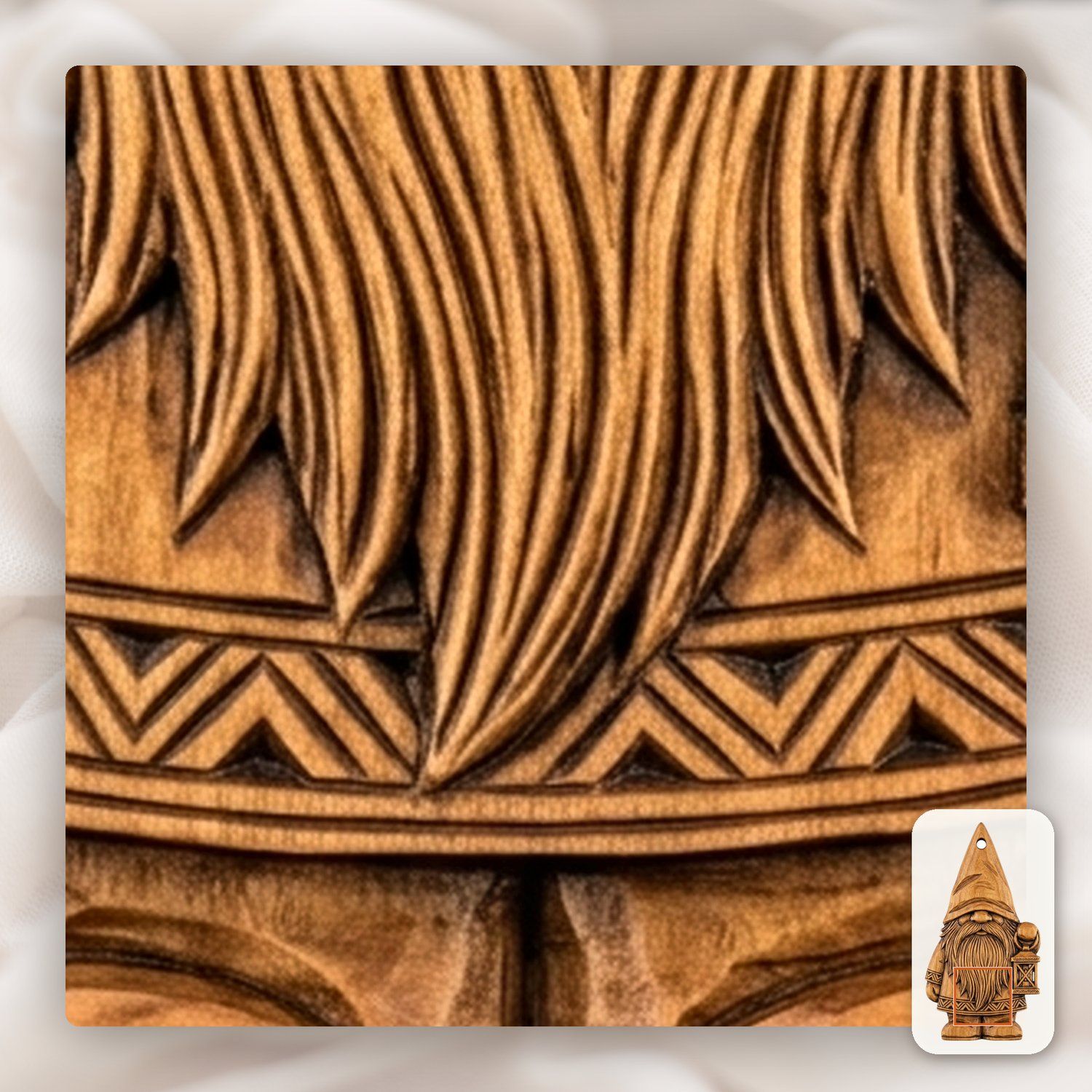 Nordic Gnome Lantern Ornament CNC Relief STL bas-relief STL — view 12