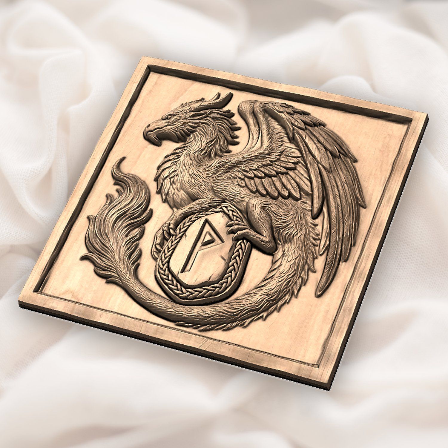 Norse Dragon Rune Shield CNC Relief STL bas-relief STL — view 4