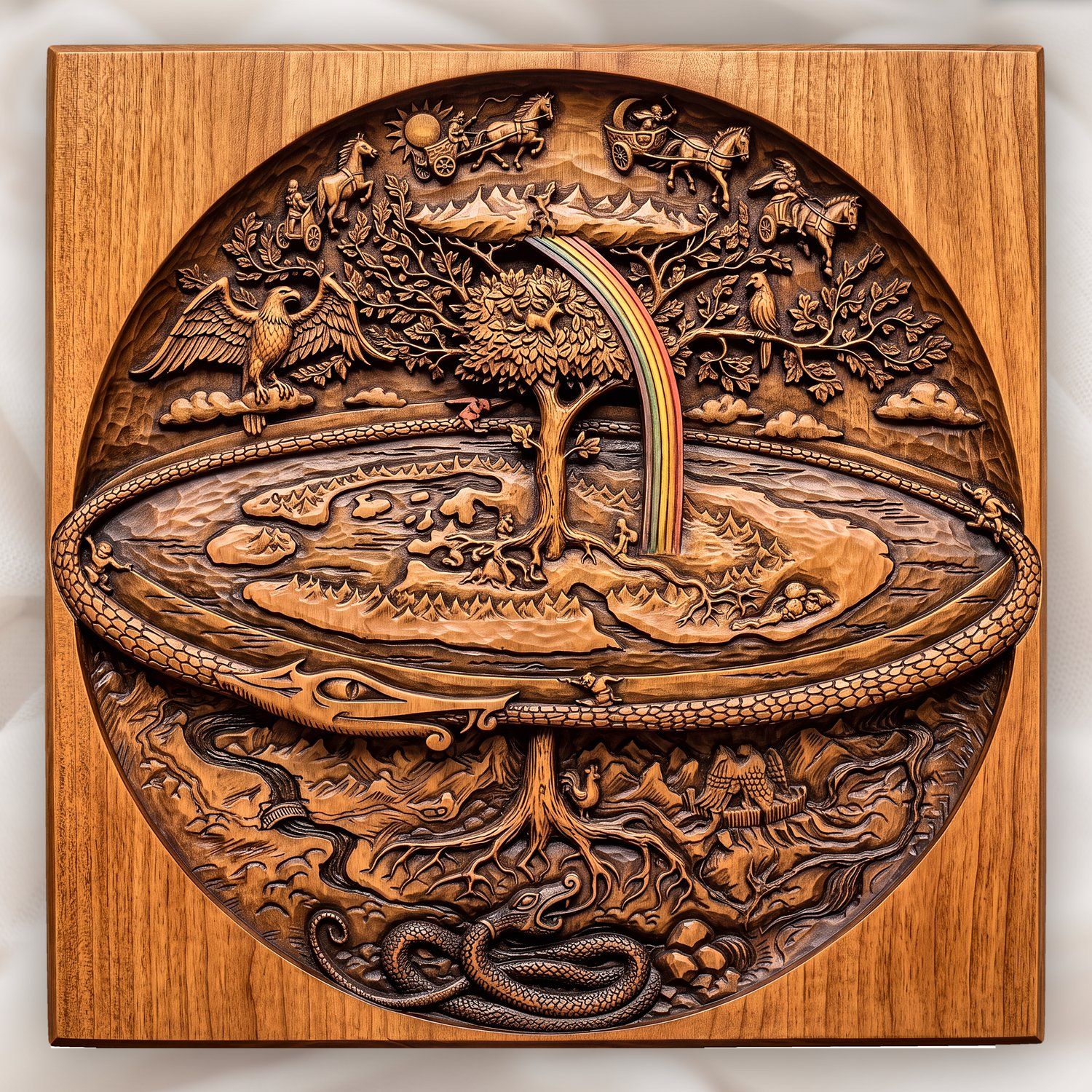 Norse Mythology Yggdrasil World Tree CNC Relief STL bas-relief STL design