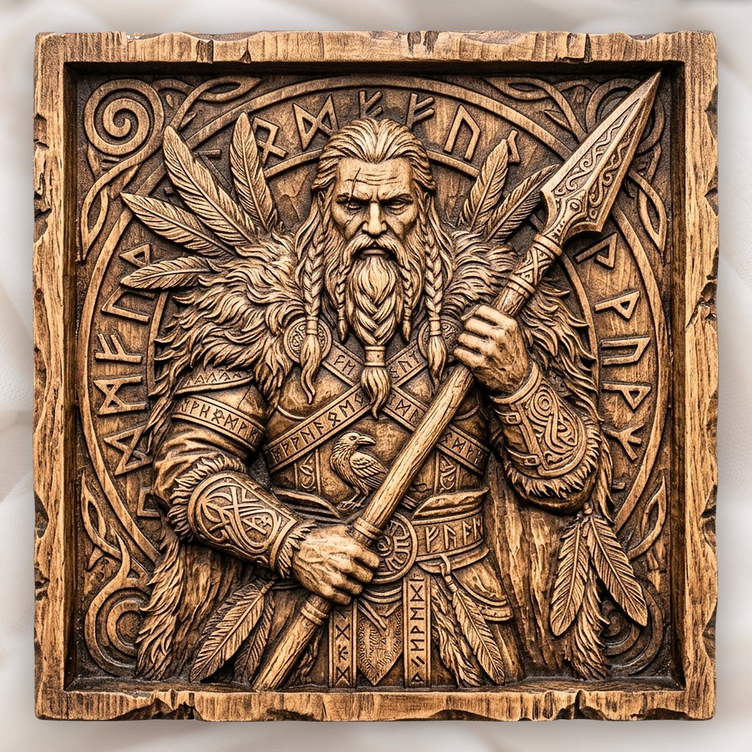 Norse Odin Mythology Wall Panel CNC Relief STL bas-relief STL design