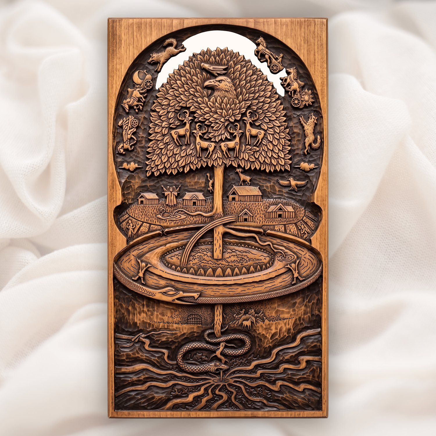 Norse Yggdrasil World Tree CNC Relief STL bas-relief STL design