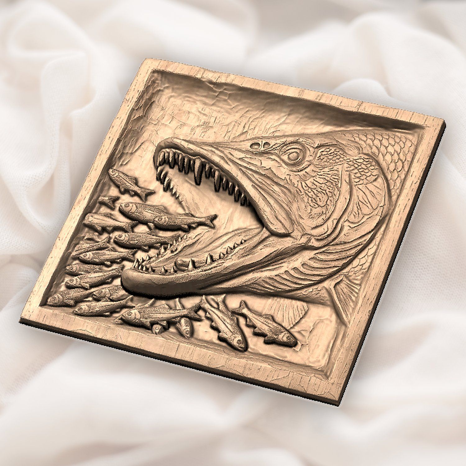 Northern Pike Predator Attack CNC Relief STL bas-relief STL — view 5