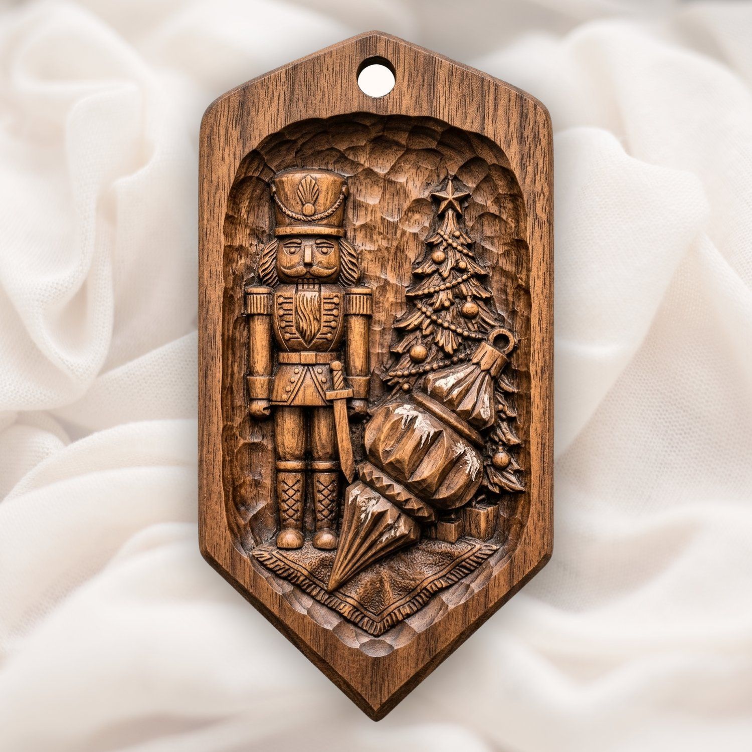 Nutcracker Christmas Icicle Drop Ornament CNC Relief STL bas-relief STL — view 4
