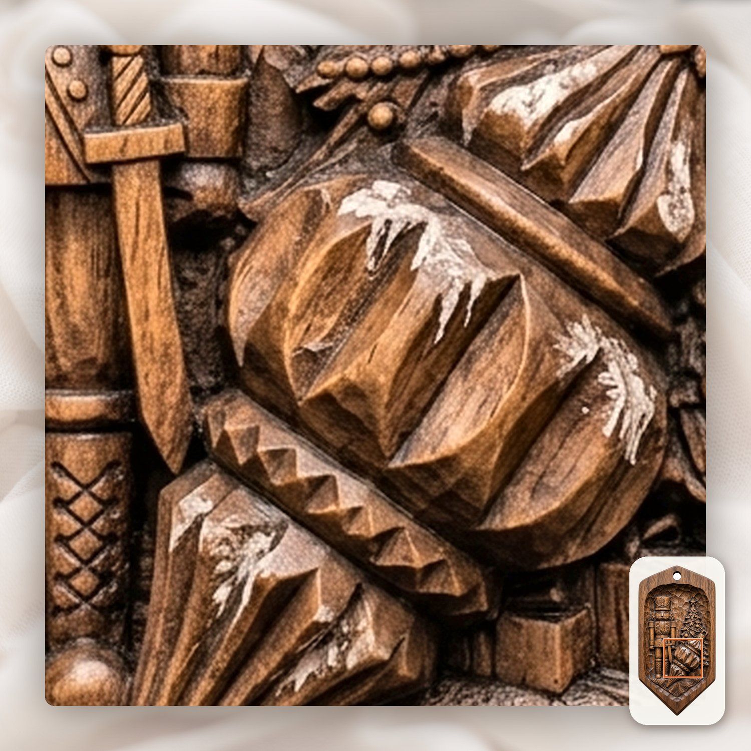 Nutcracker Christmas Icicle Drop Ornament CNC Relief STL bas-relief STL — view 12