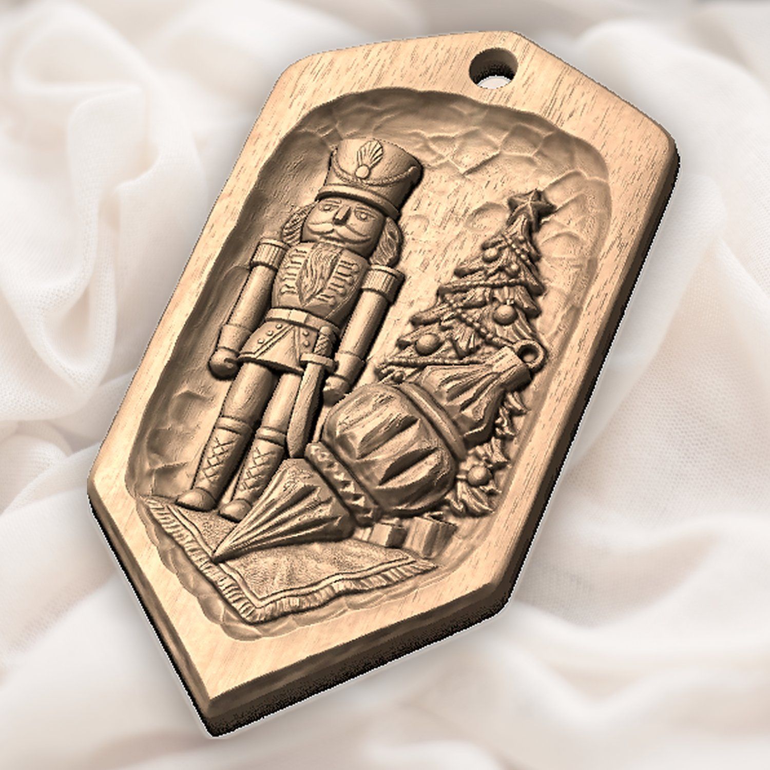 Nutcracker Christmas Icicle Drop Ornament CNC Relief STL bas-relief STL — view 6