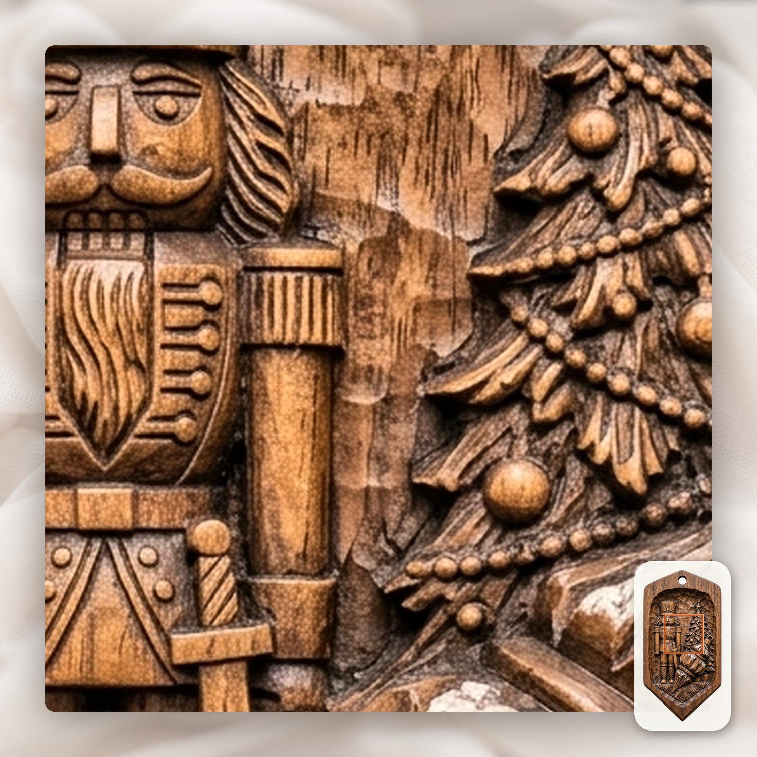 Nutcracker Christmas Icicle Drop Ornament CNC Relief STL bas-relief STL — view 11