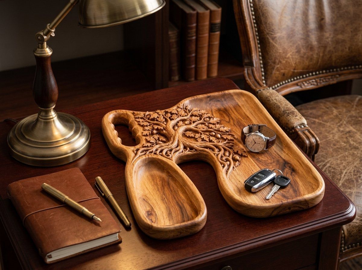 Oak Tree Serving Tray CNC Relief STL bas-relief STL — view 15