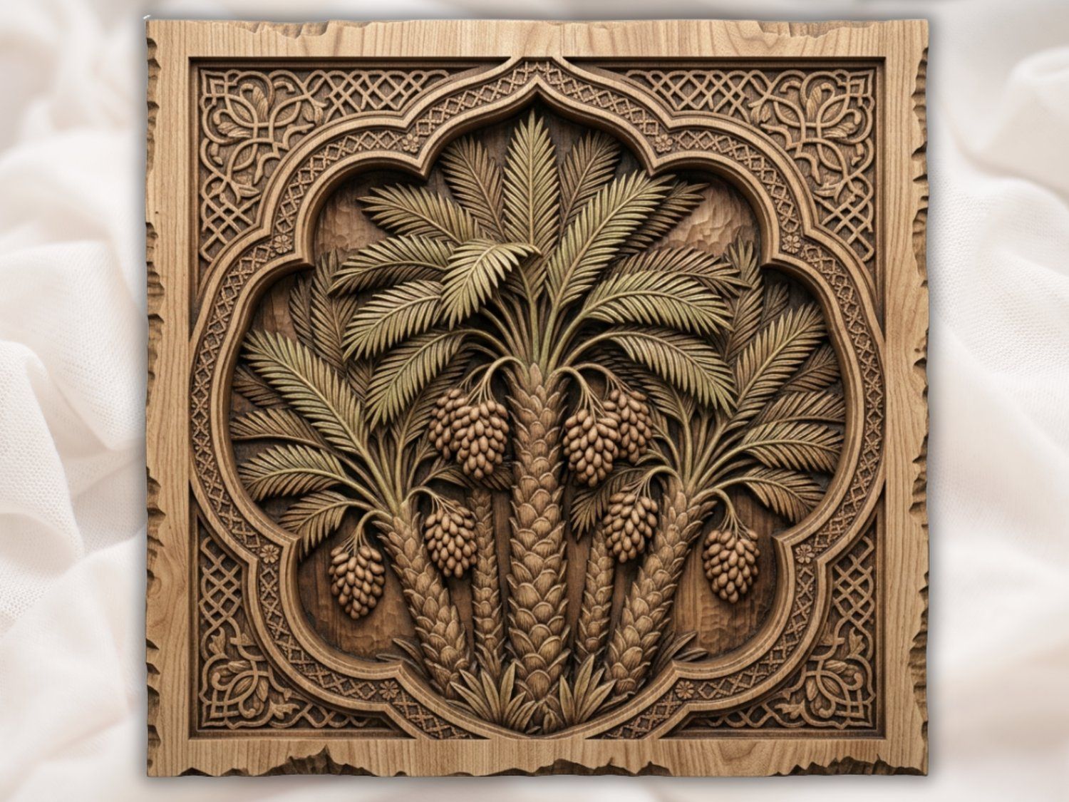 Oasis Palm Tree Decorative Panel CNC Relief STL bas-relief STL — view 2