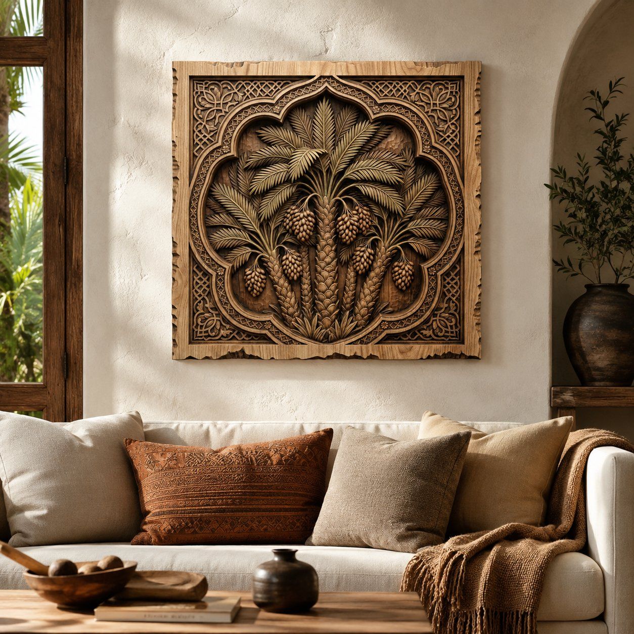 Oasis Palm Tree Decorative Panel CNC Relief STL bas-relief STL — view 5