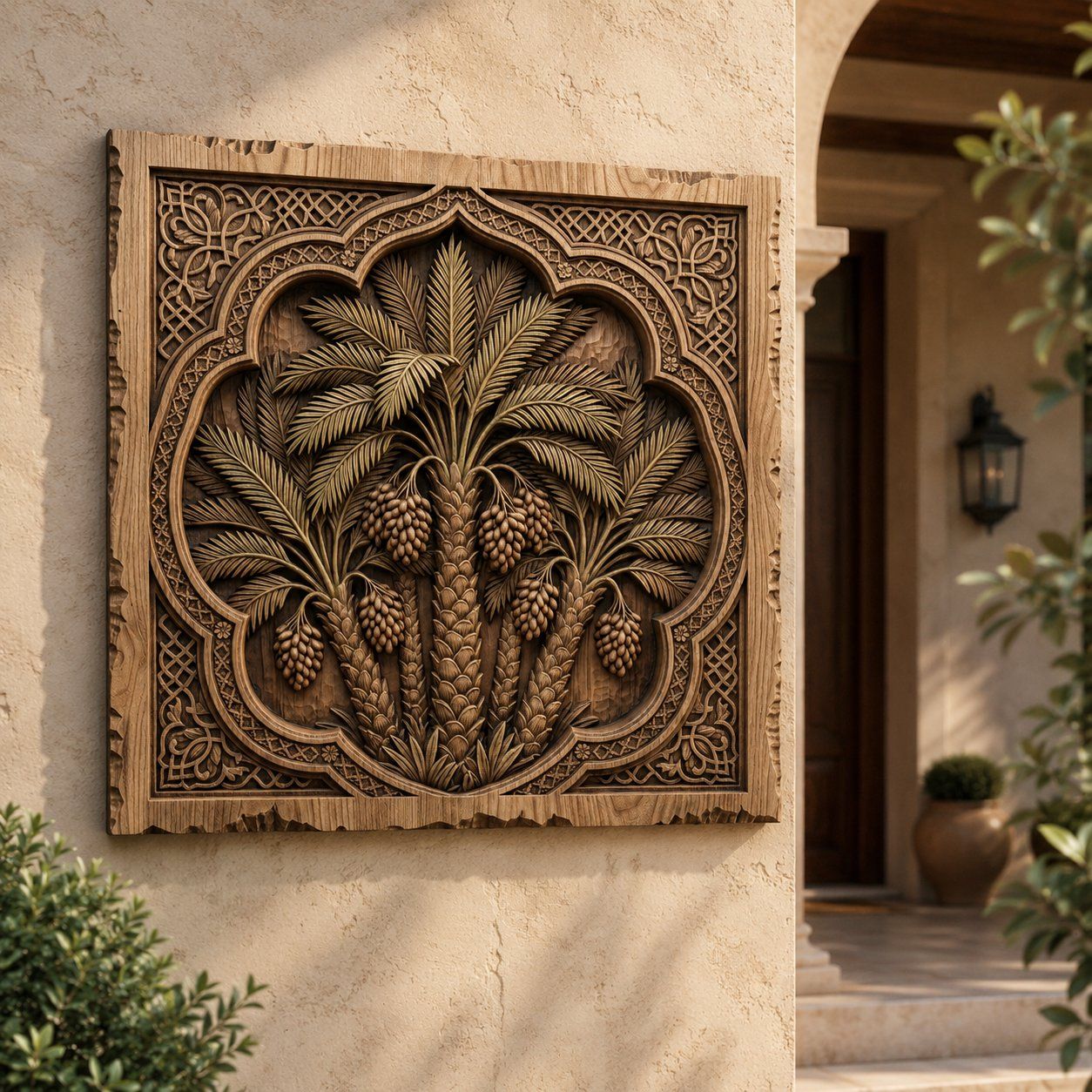 Oasis Palm Tree Decorative Panel CNC Relief STL bas-relief STL — view 7