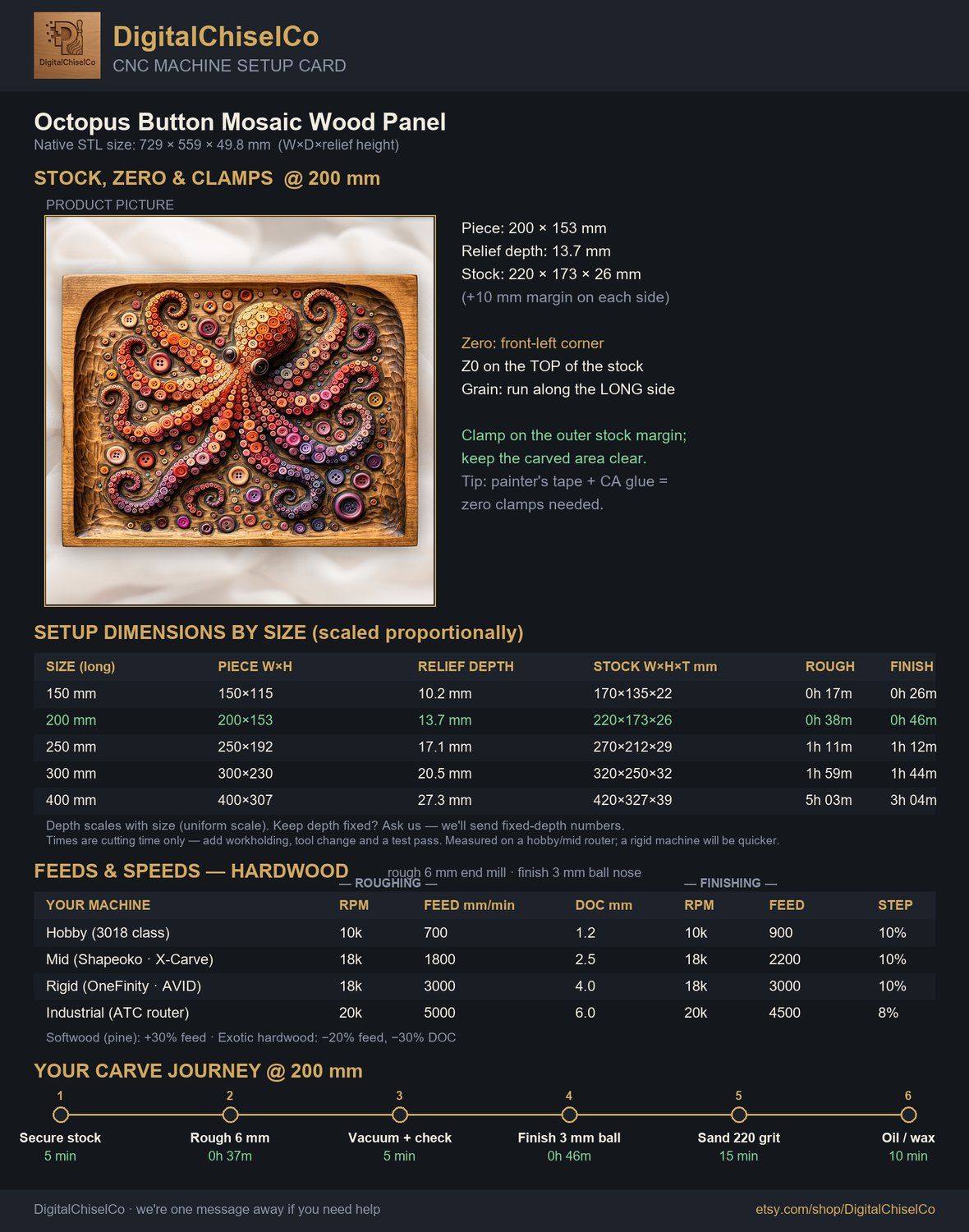 Octopus Button Mosaic Wood Panel CNC Relief STL bas-relief STL — view 2
