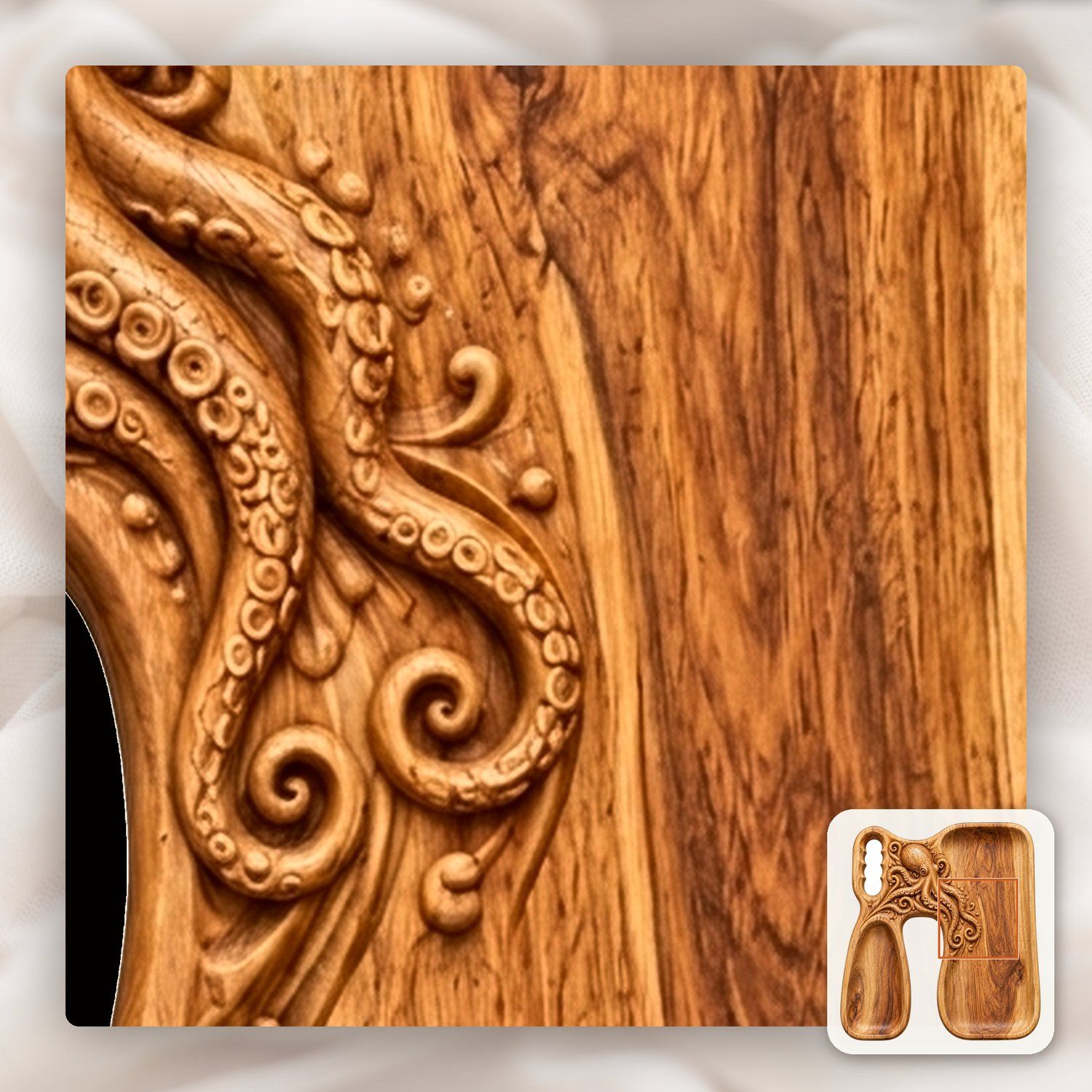 Octopus Kraken Organizer Tray CNC Relief STL bas-relief STL — view 12