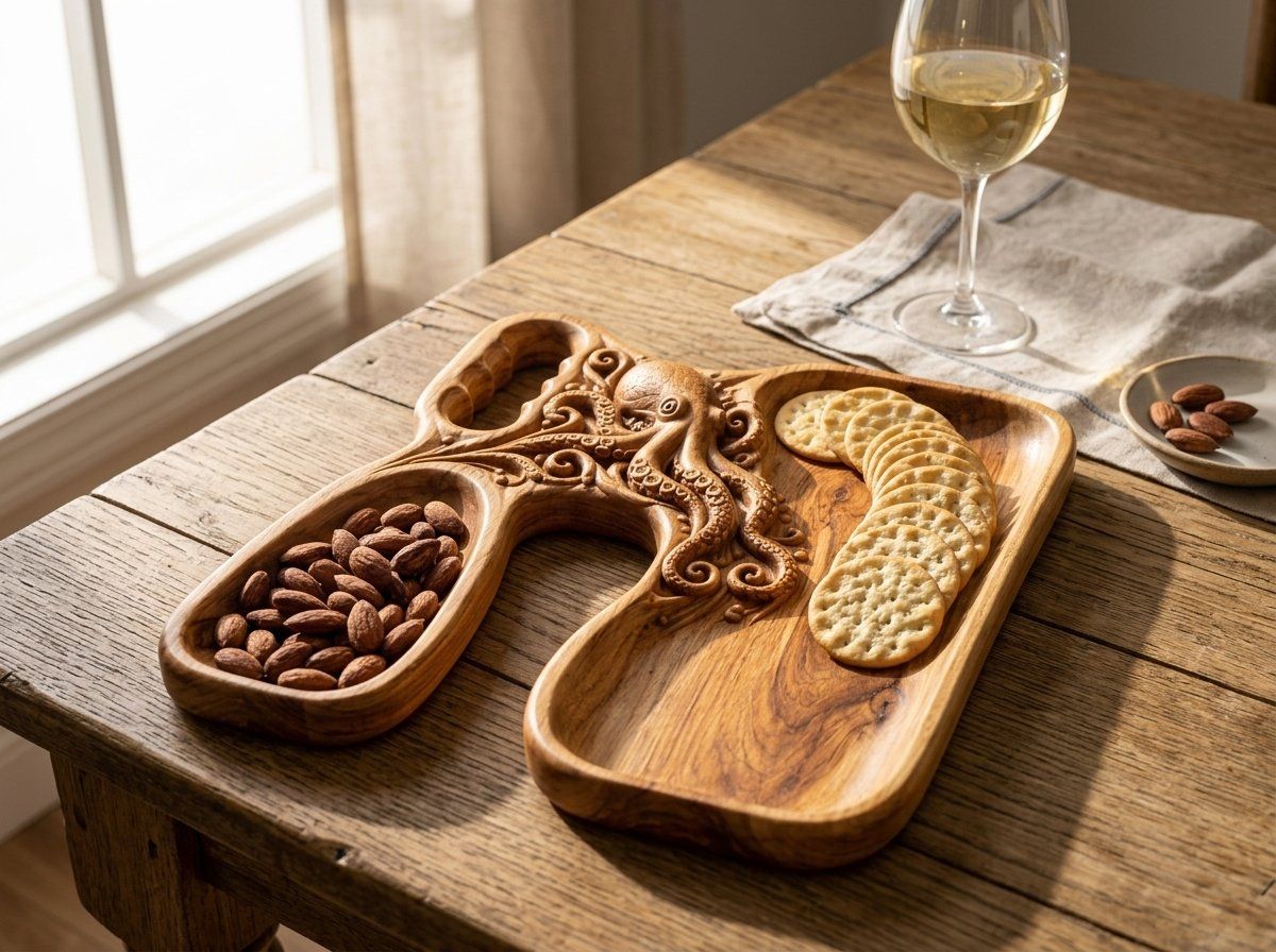 Octopus Kraken Organizer Tray CNC Relief STL bas-relief STL — view 14