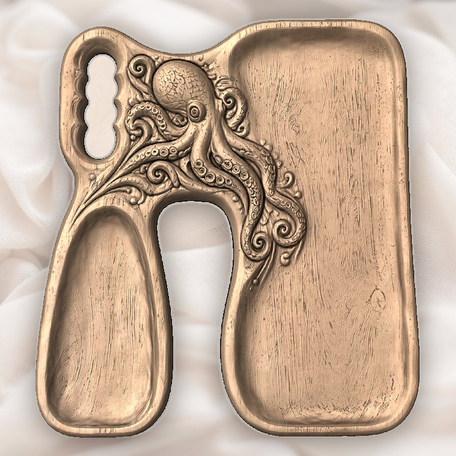 Octopus Kraken Organizer Tray CNC Relief STL bas-relief STL — view 5