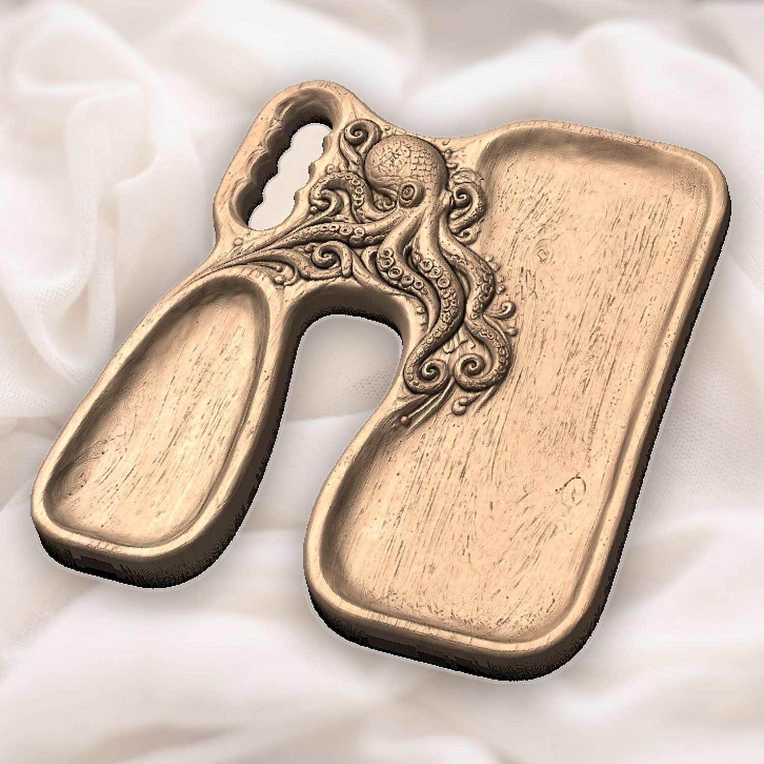 Octopus Kraken Organizer Tray CNC Relief STL bas-relief STL — view 6