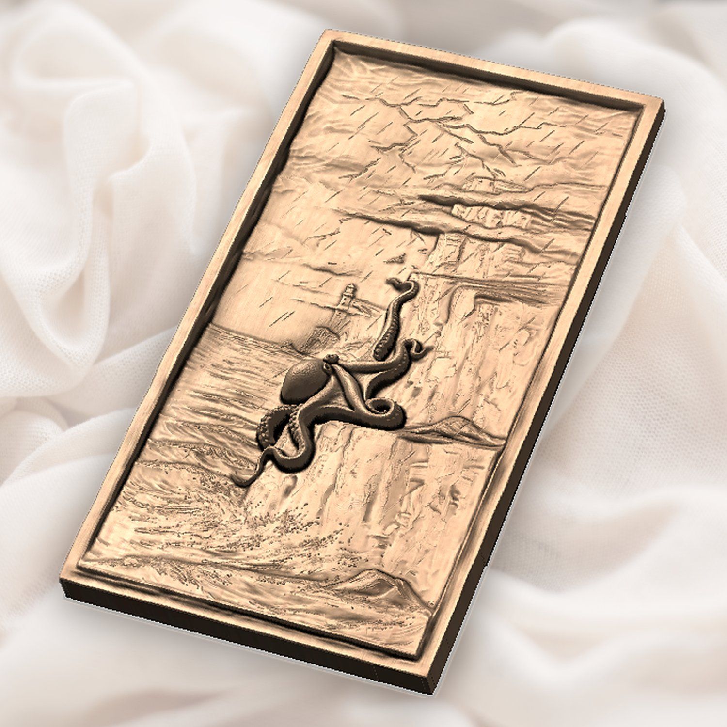 Octopus Lighthouse Storm Scene CNC Relief STL bas-relief STL — view 6