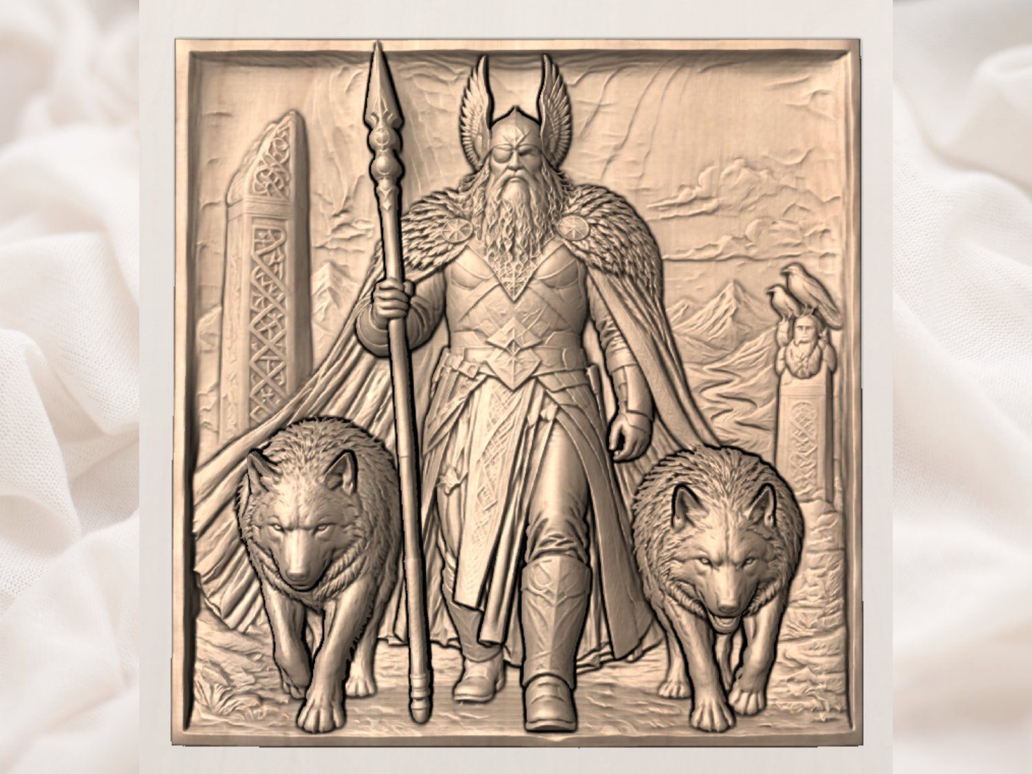 Odin Allfather Norse Viking Mythology CNC Relief STL bas-relief STL — view 2