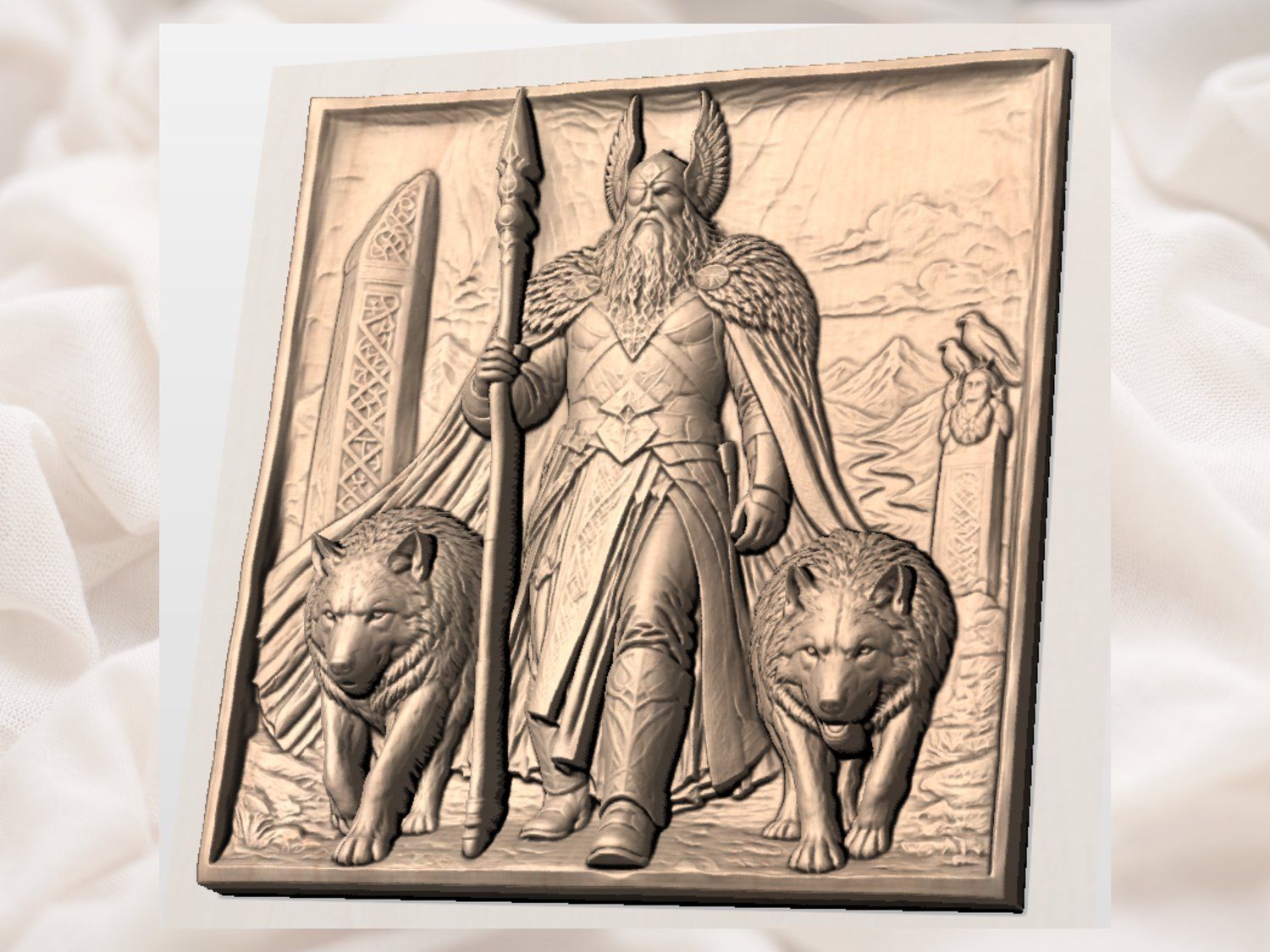 Odin Allfather Norse Viking Mythology CNC Relief STL bas-relief STL — view 3