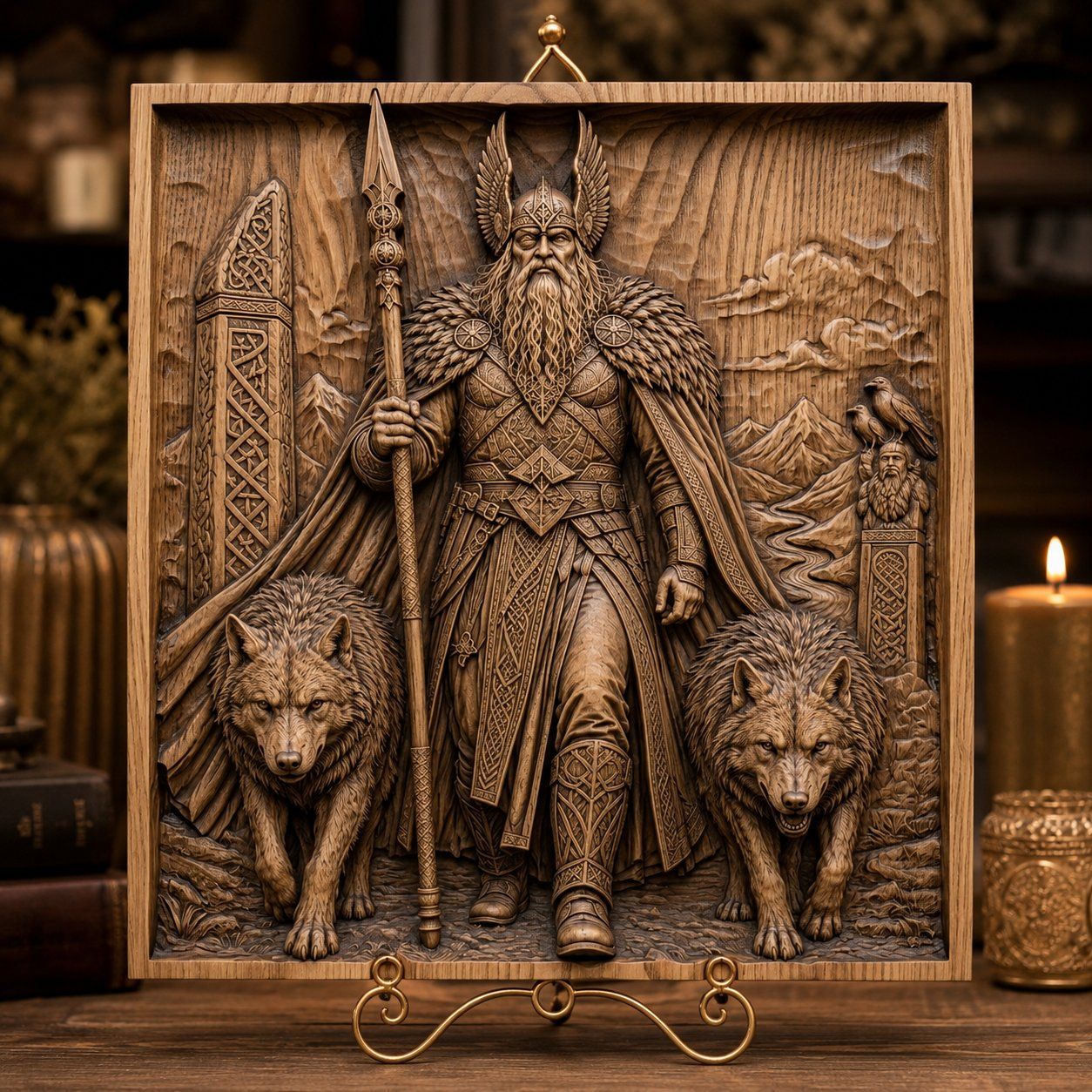 Odin Allfather Norse Viking Mythology CNC Relief STL bas-relief STL — view 5
