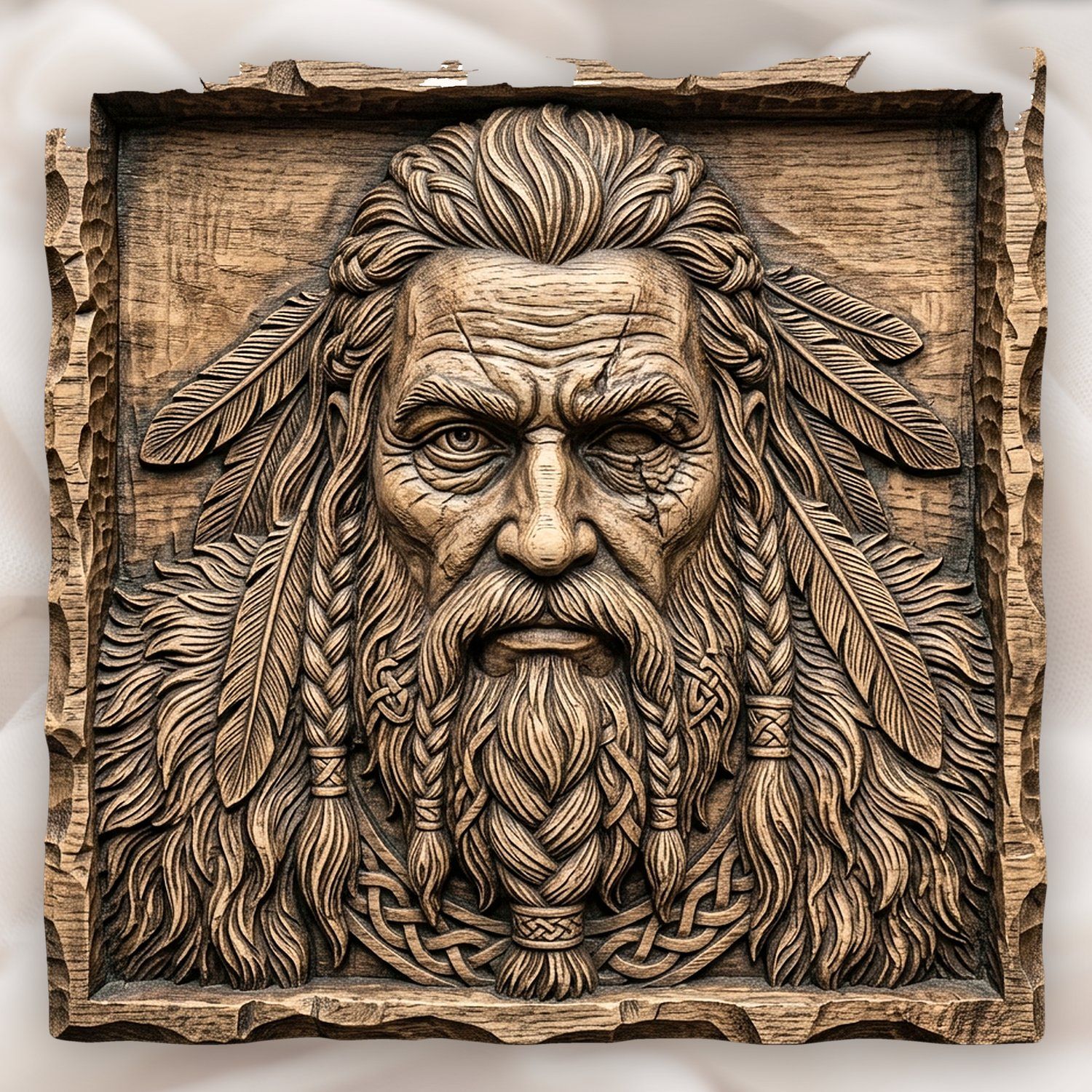 Odin Viking Portrait Relief Plaque CNC Relief STL bas-relief STL design
