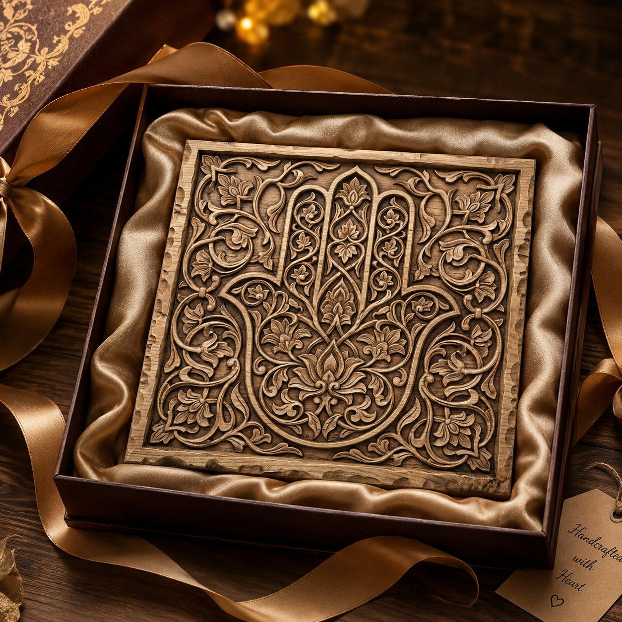 Ornate Hamsa Hand Protection Symbol CNC Relief STL bas-relief STL — view 9