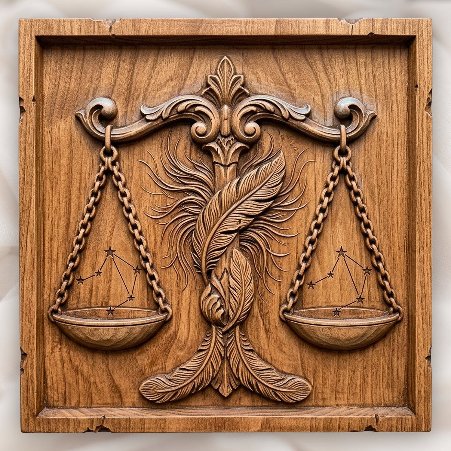 Ornate Libra Zodiac Celestial Scales CNC Relief STL bas-relief STL design