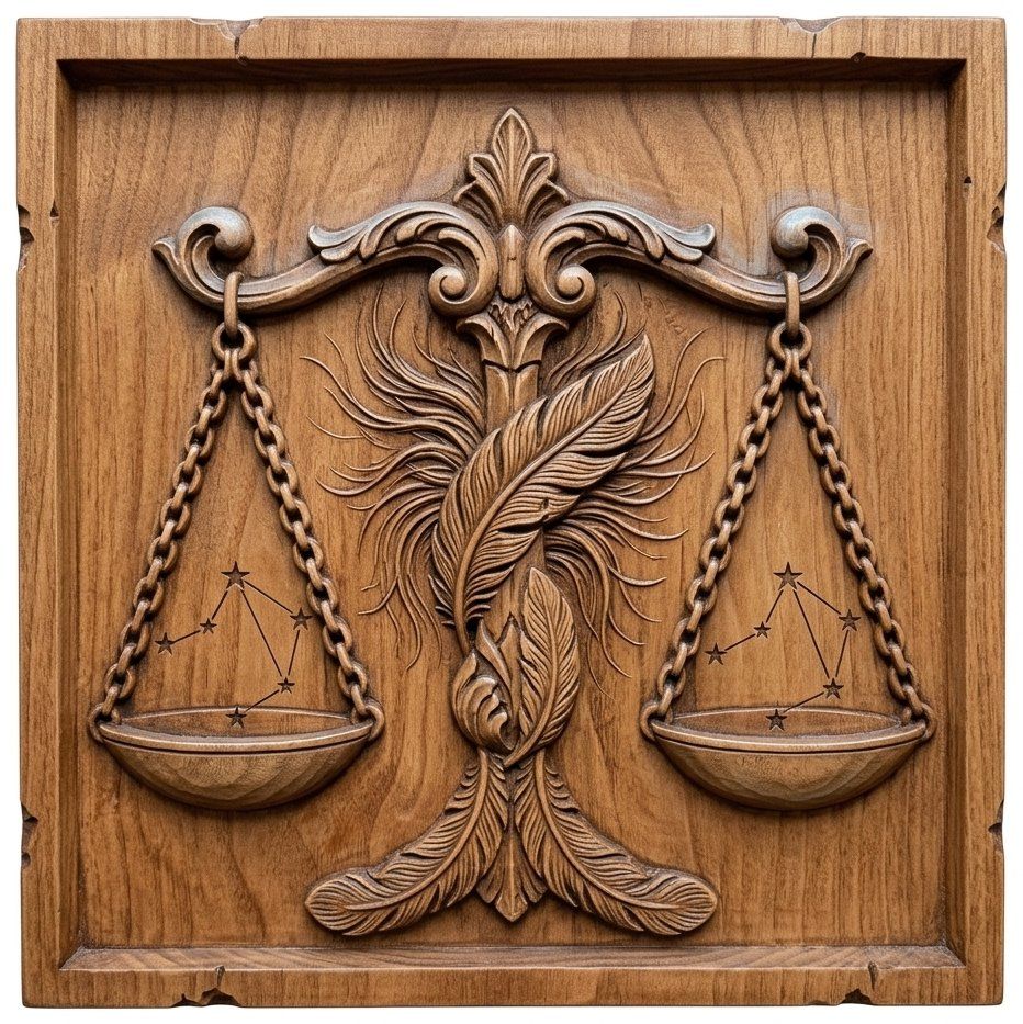 Ornate Libra Zodiac Celestial Scales CNC Relief STL bas-relief STL — view 12