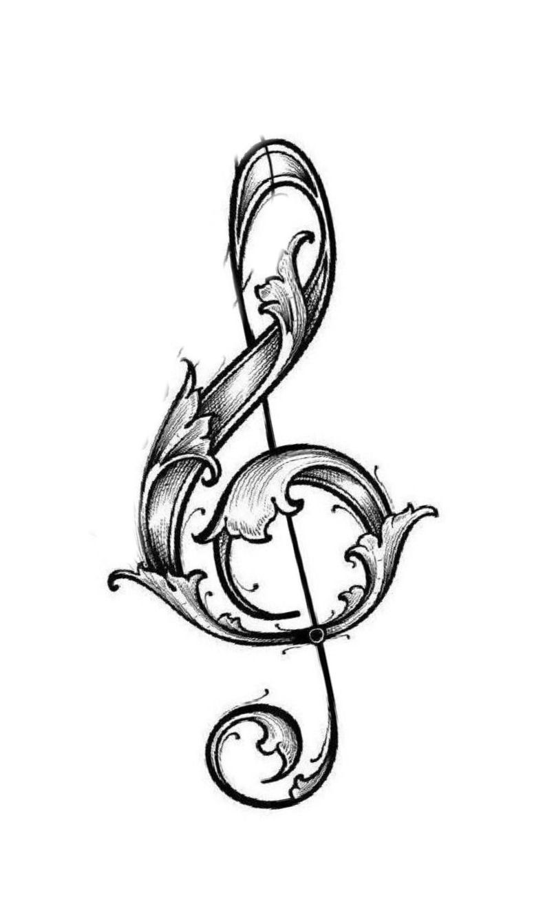 Ornate Musical Treble Clef CNC Relief STL bas-relief STL — view 5