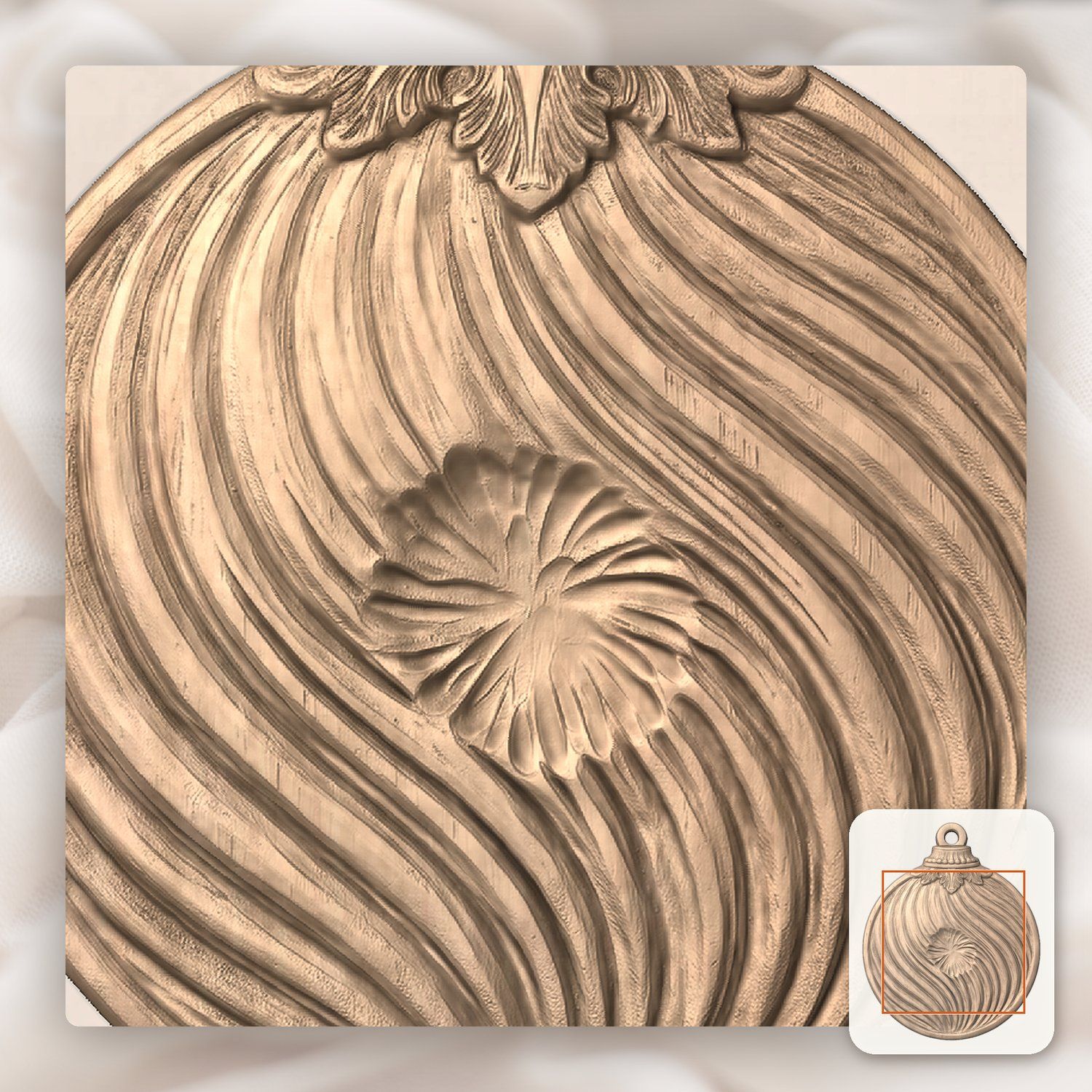 Christmas tree Ornament CNC Relief STL bas-relief STL — view 7