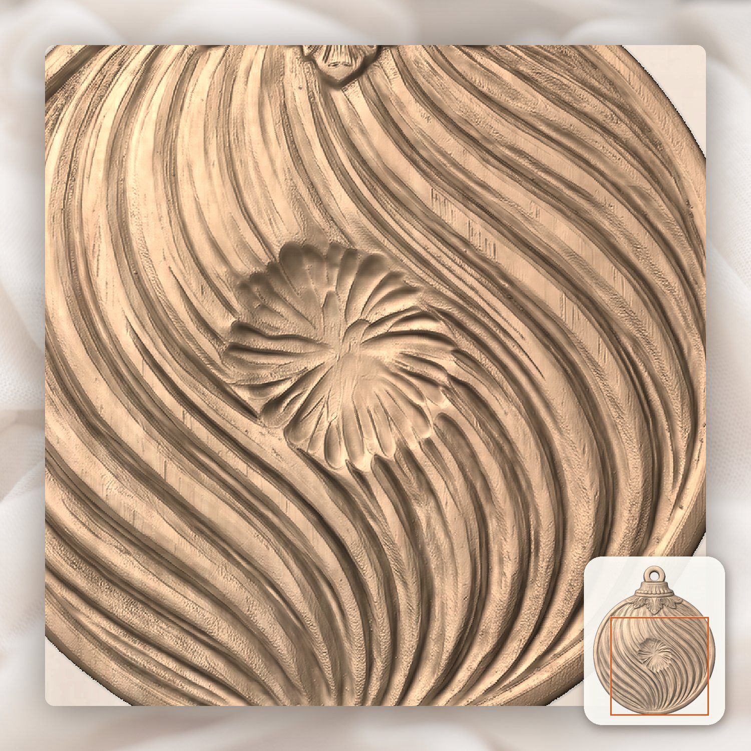 Christmas tree Ornament CNC Relief STL bas-relief STL — view 9