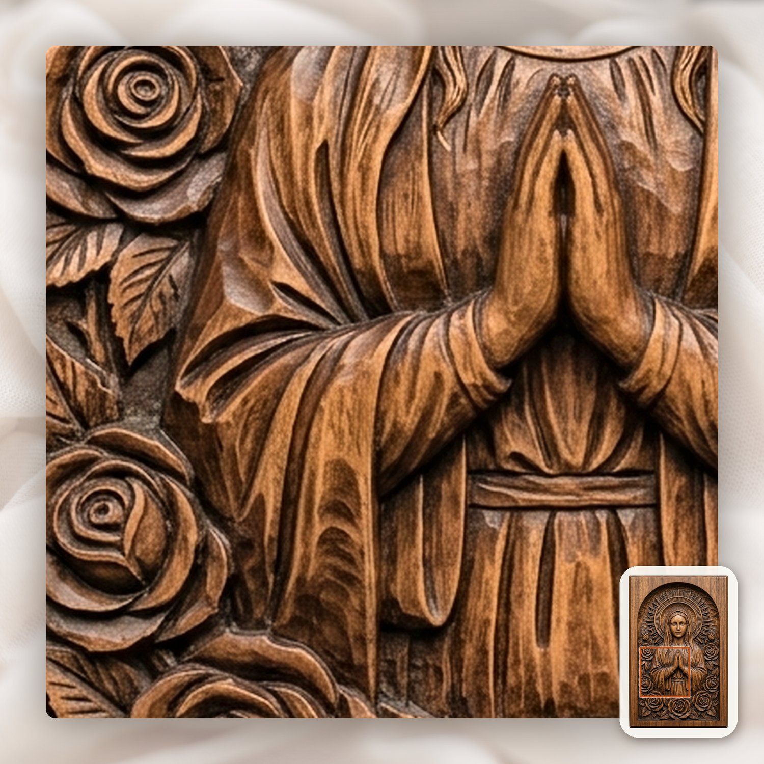 Our Lady of Guadalupe CNC Relief STL bas-relief STL — view 12