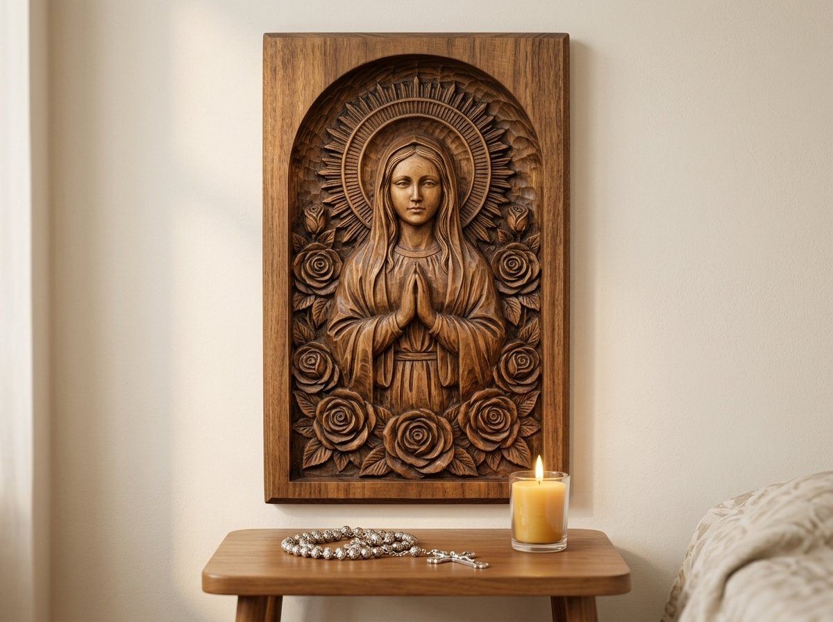 Our Lady of Guadalupe CNC Relief STL bas-relief STL — view 13